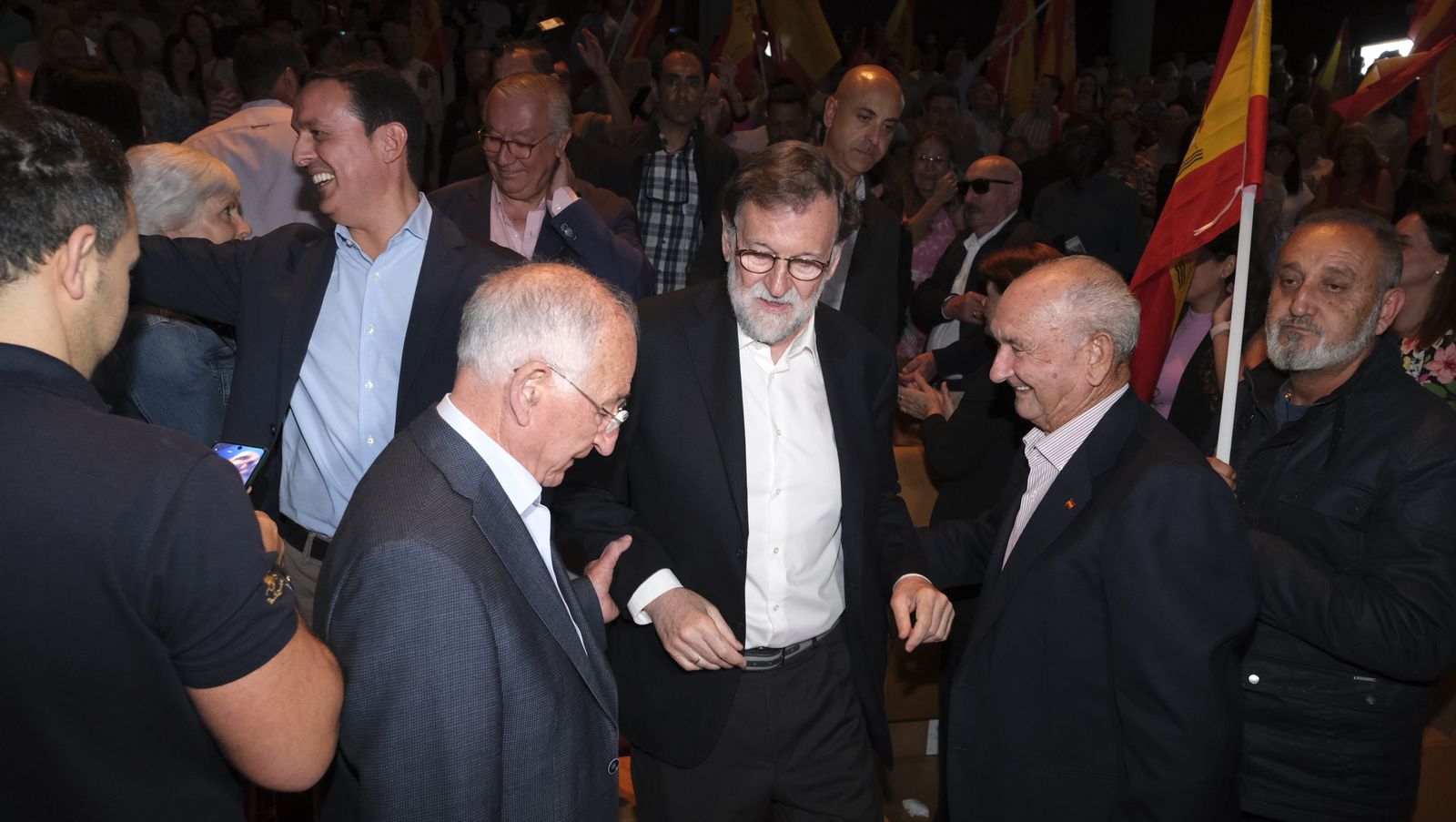 Imágenes de Rajoy apoyando la candidatura de Gabriel Amat a la Alcaldía de Roquetas de Mar