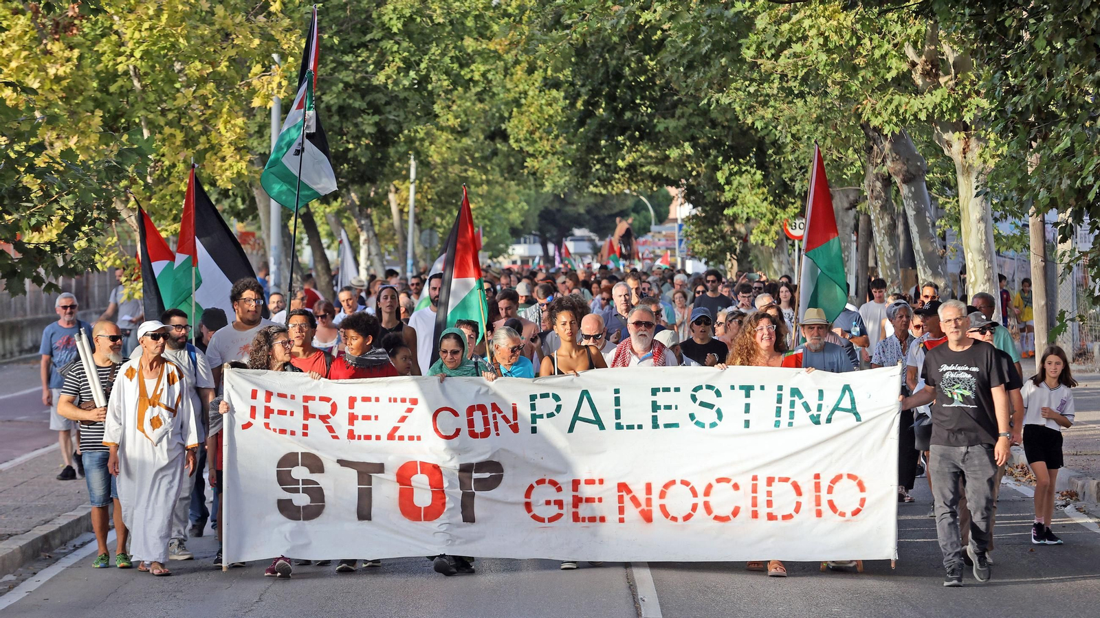 Imágenes de la manifestación 'Jerez con Palestina STOP Genocidio'