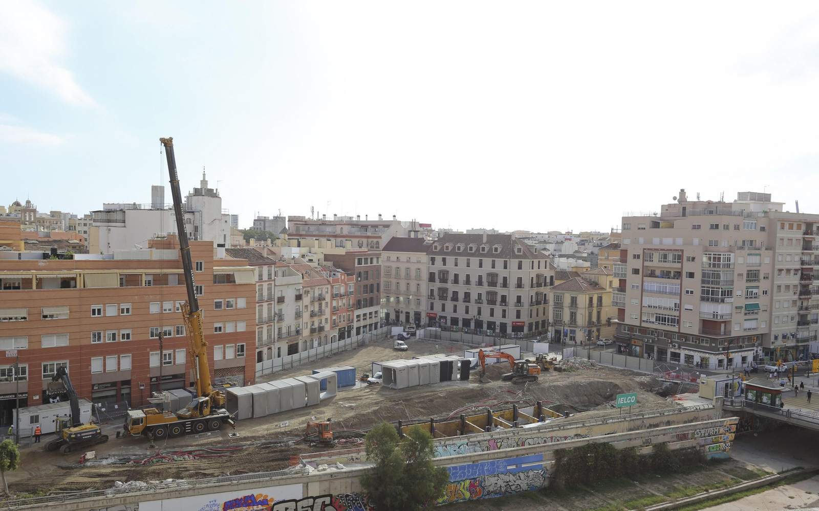 Vista de las obras del hotel de Moneo en Hoyo de Esparteros.