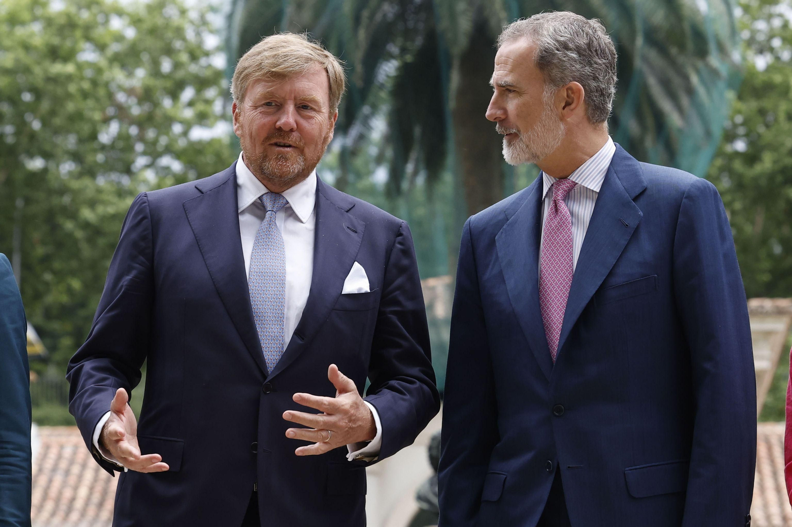 Guillermo Alejandro y Felipe VI, este martes en el jardín botánico de Madrid
