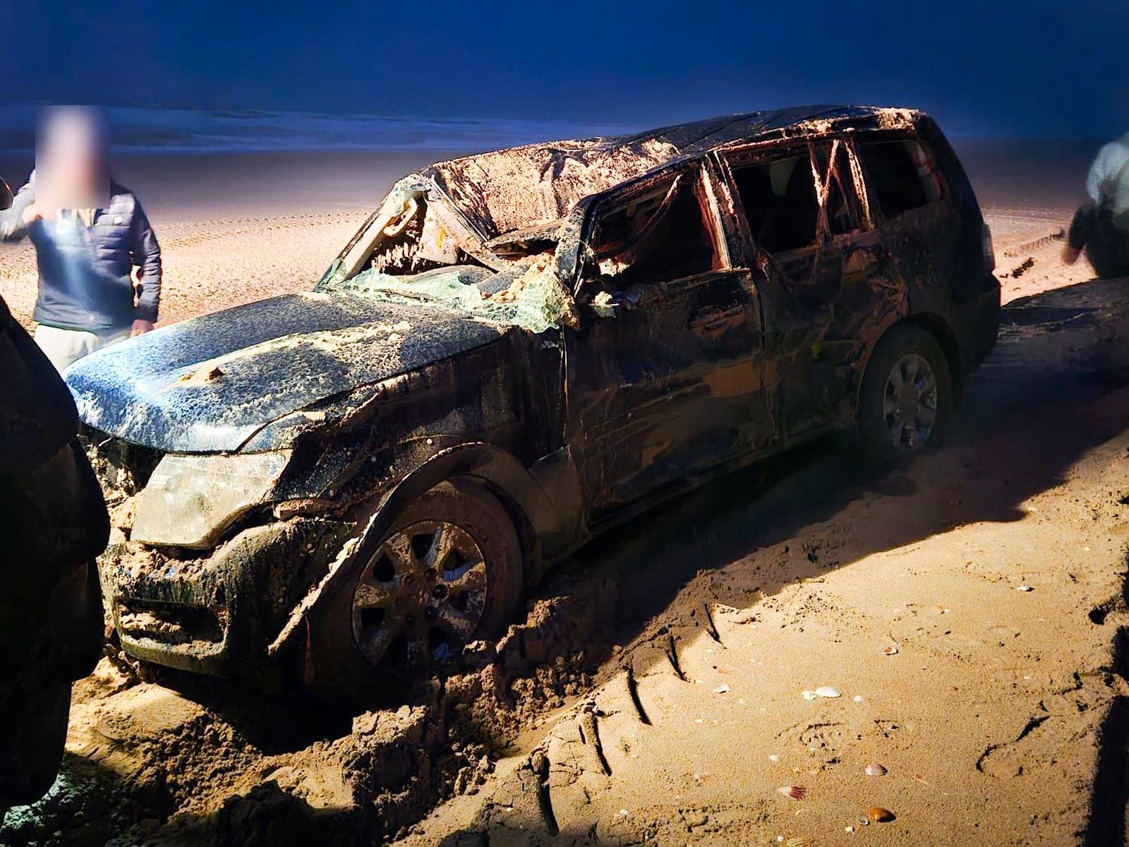 Estado en el que quedó el vehículo policial.