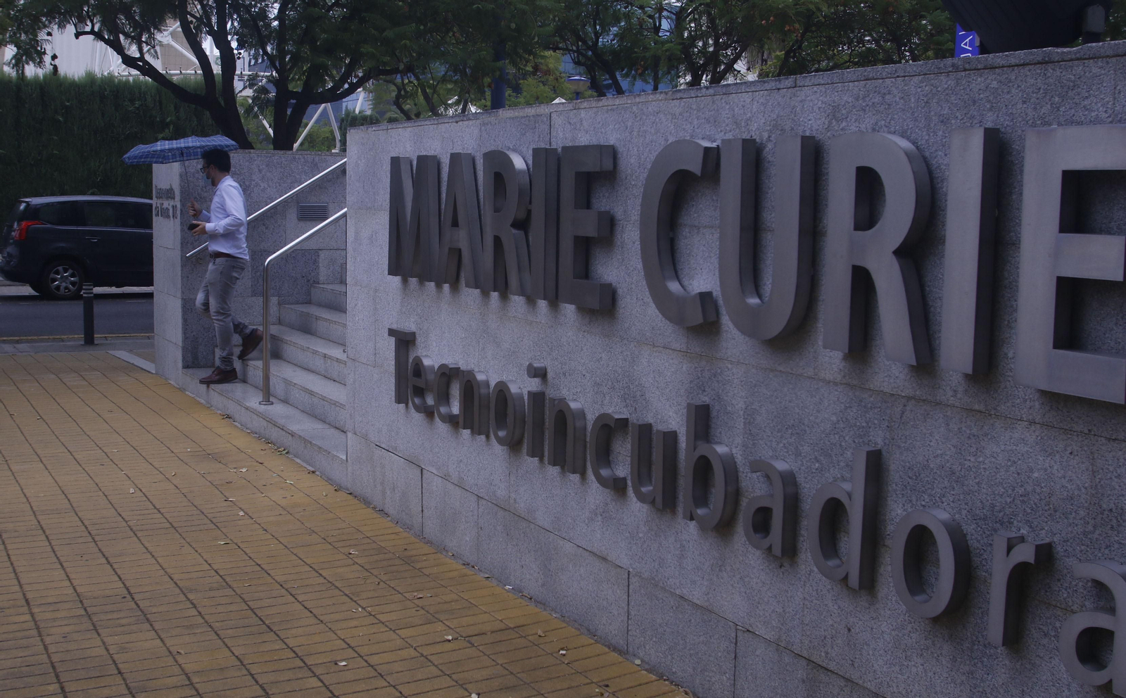 Entrada de la Tecnoincubadora Marie Curie.