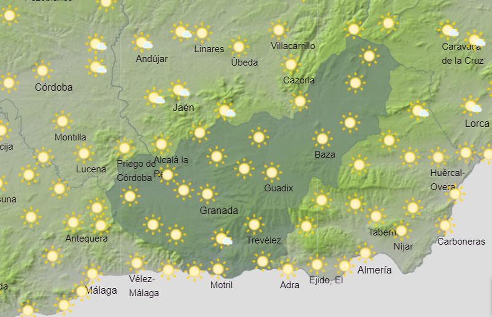 Tiempo en Granada | Temperaturas mínimas en descenso y sin muchos cambios