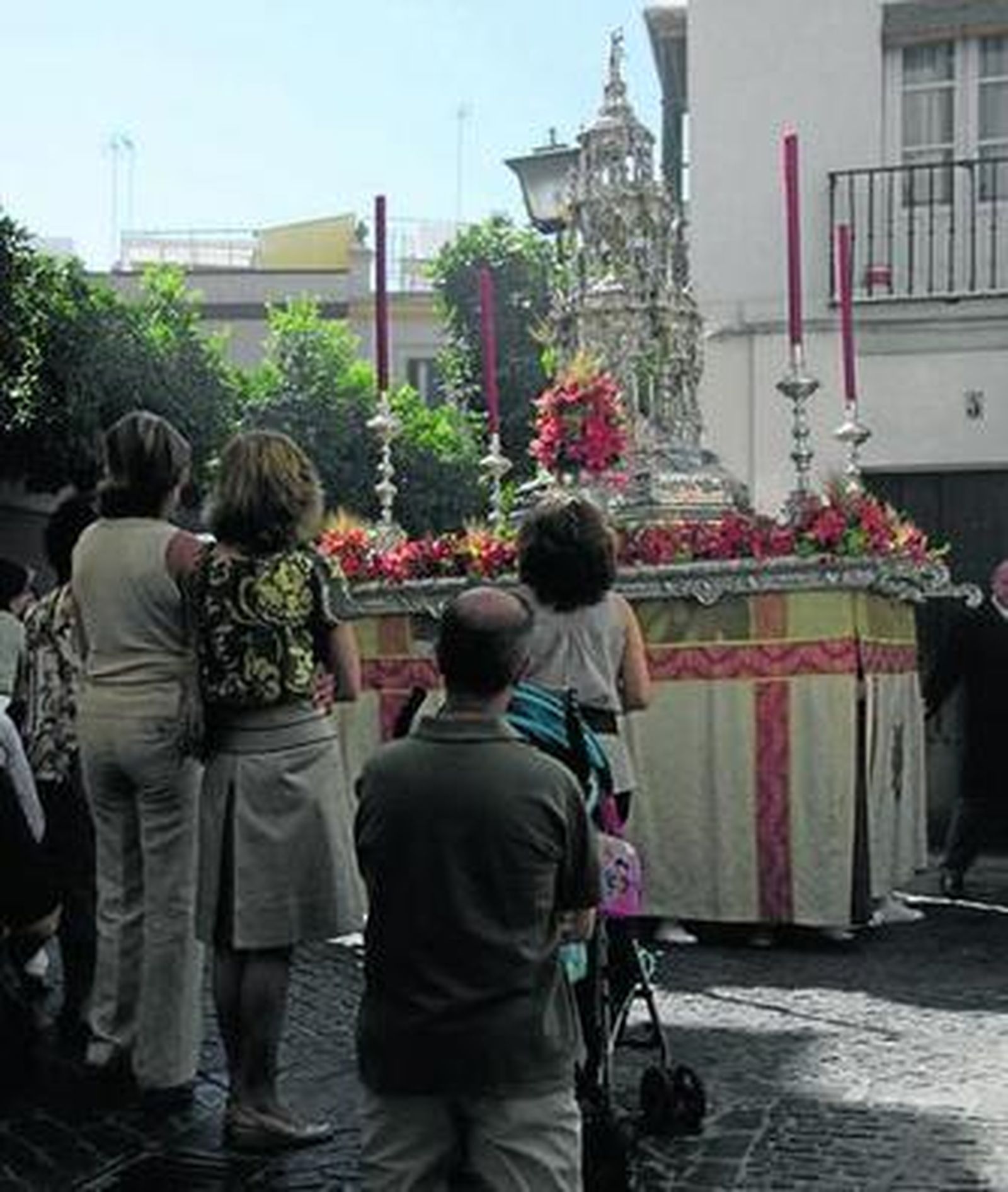 La custodia de la Hermandad Sacramental de la Magdalena en el Corpus del pasado año.