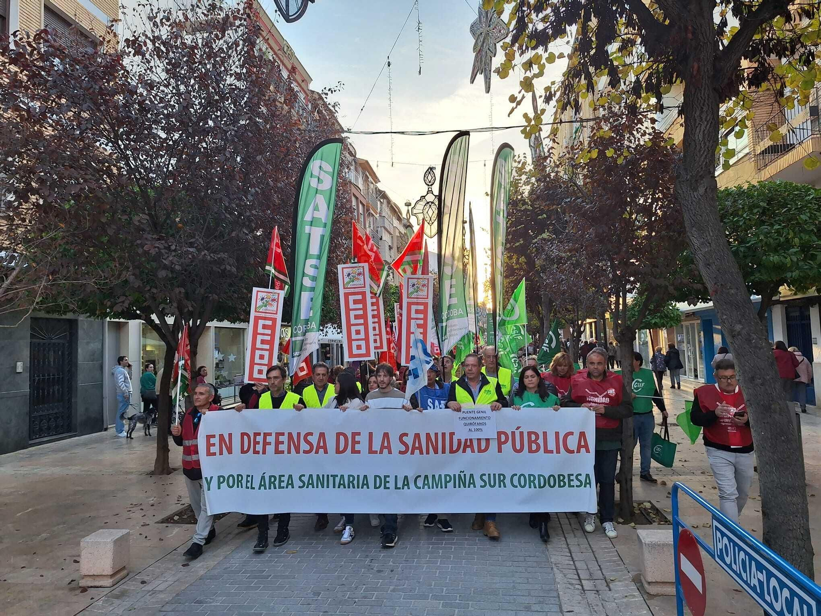 La manifestación en defensa de la sanidad pública en Puente Genil, en fotografías