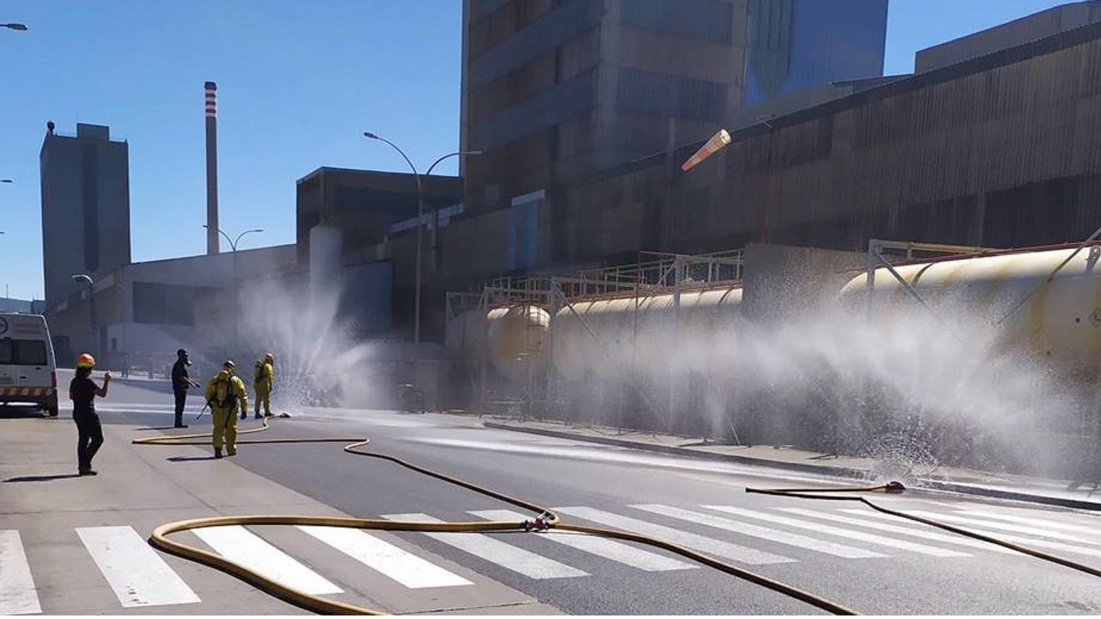 Simulacro realizado por el Servicio de Prevención de incidente con riesgo químico