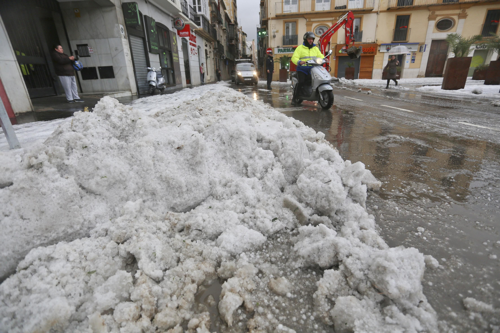 Fotos de la fuerte granizada registrada en Málaga