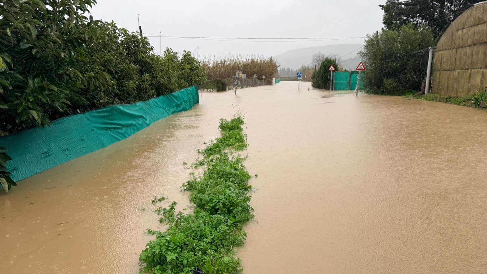 El Camino de los Pescadores alcanzado por el causal del río Guadiaro.