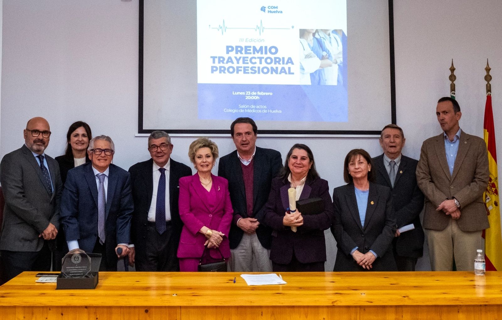 Premiados a la Trayectoria del Colegio de Médicos de Huelva.