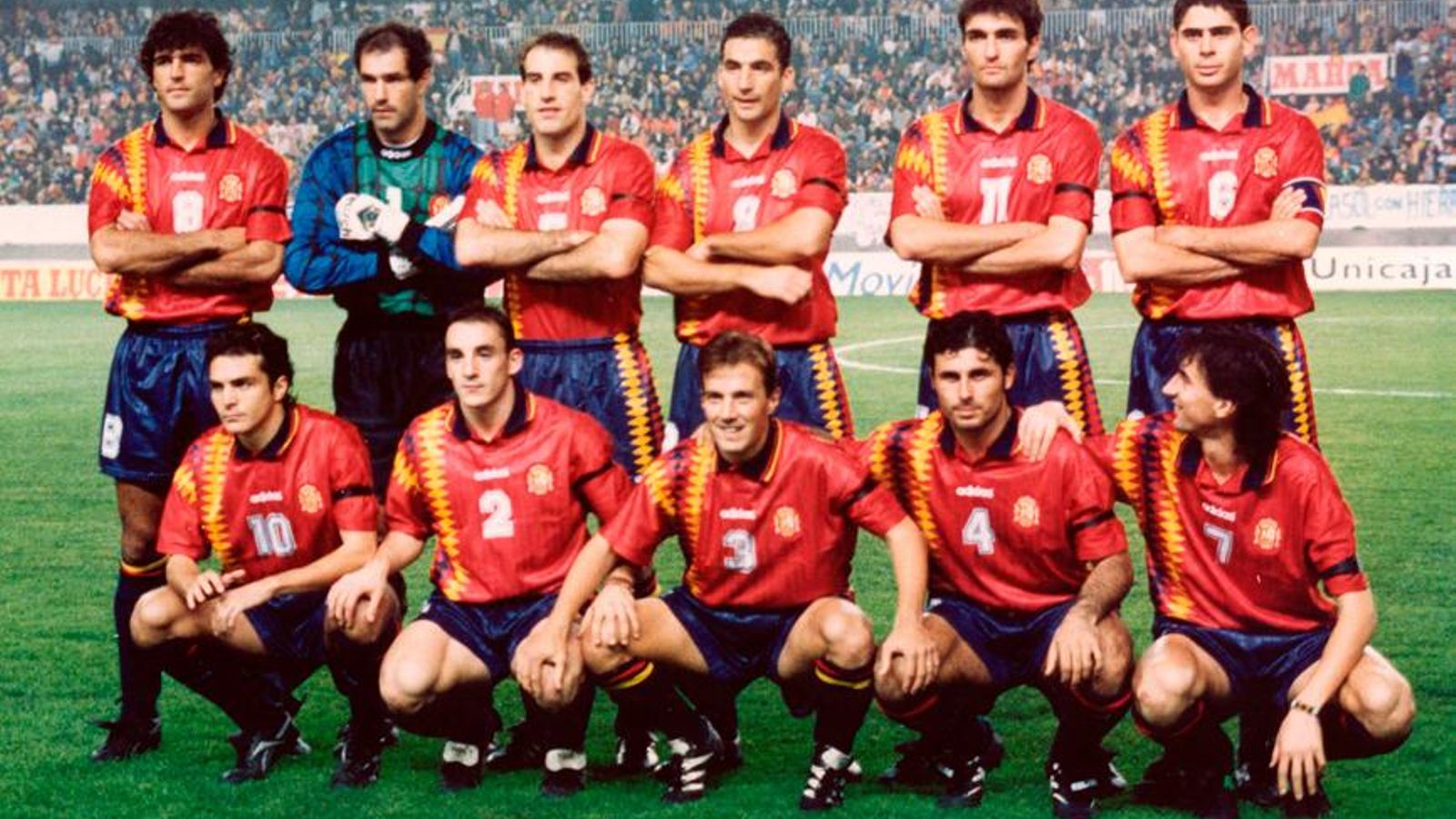 Once inicial del España-Finlandia de 1994.