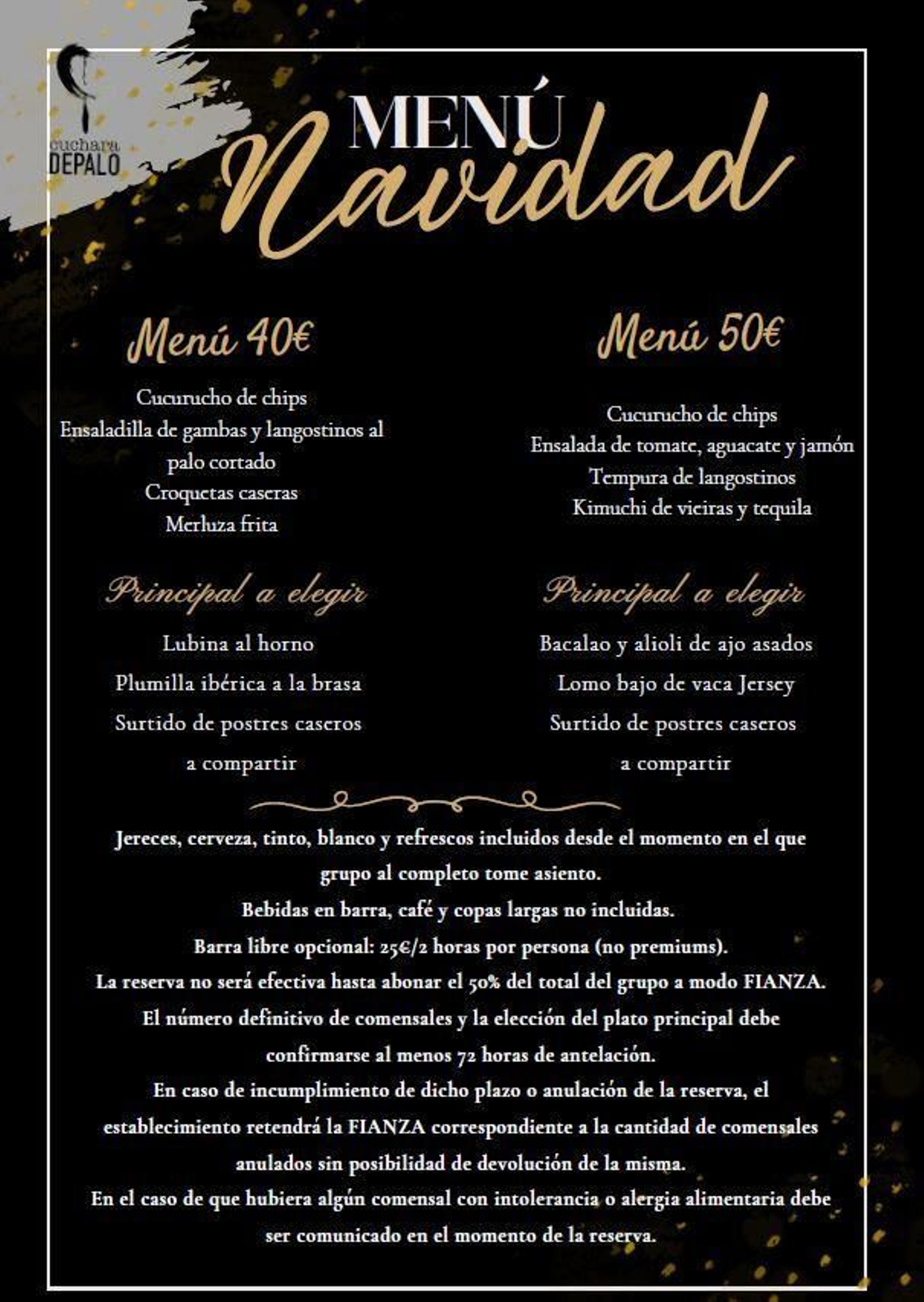 Menús de Navidad 2023 de Cuchara de Palo.