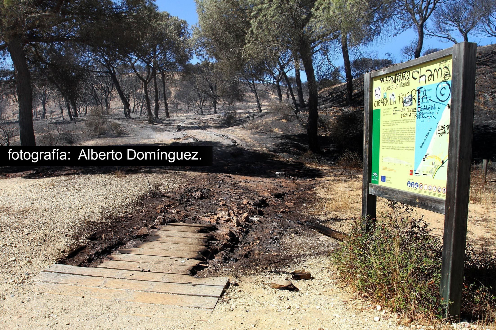 Imágenes de Cuesta Maneli tras el incendio.
