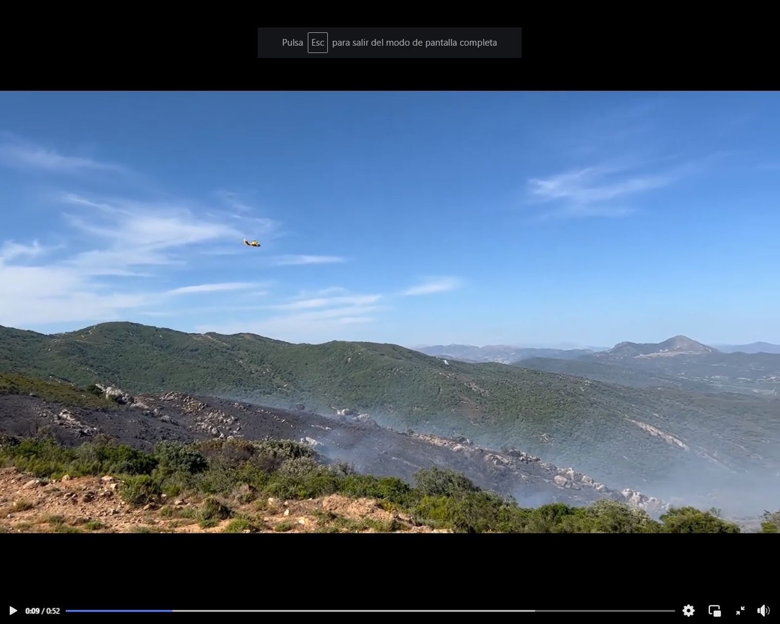 Controlado el incendio forestal del paraje Canuto Largo de Jimena