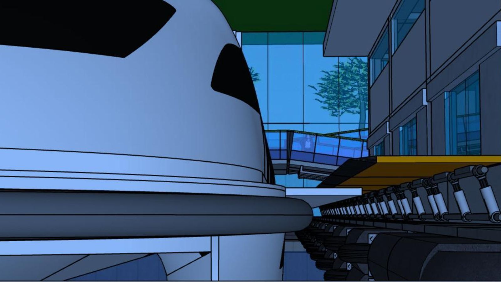 Detalle que muestra el sistema por el que la embarcación quedaría anclada en la plataforma.