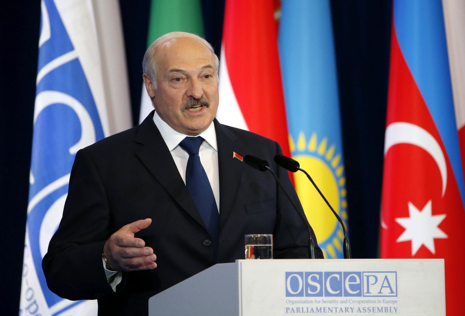 Lukashenko durante la Asamblea Parlamentaria de la OSCE.