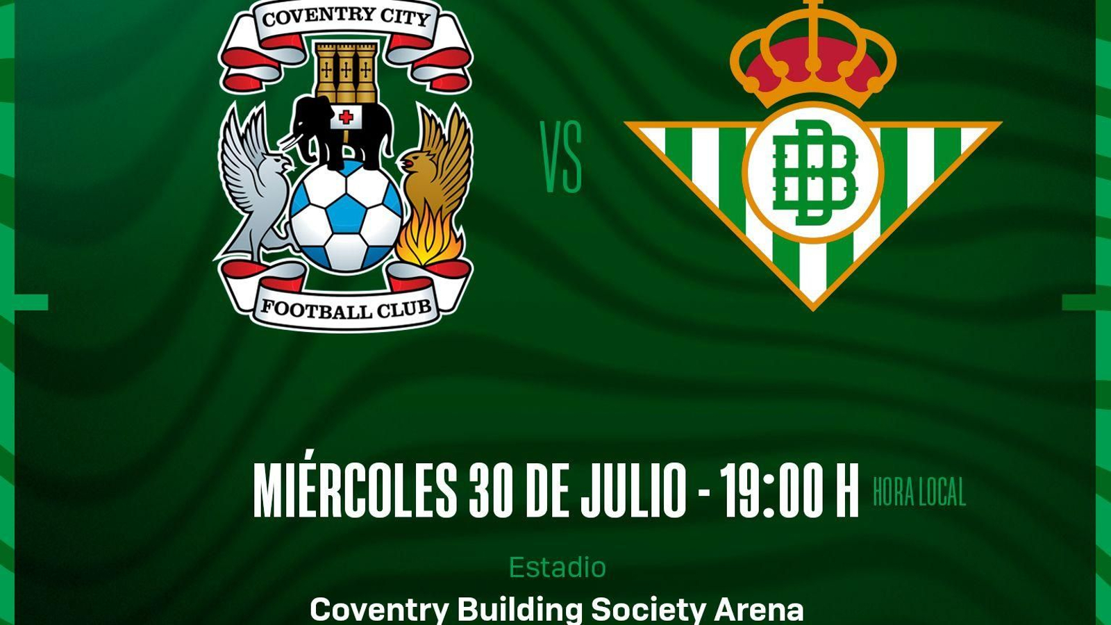 Imagen del anuncio del partido.