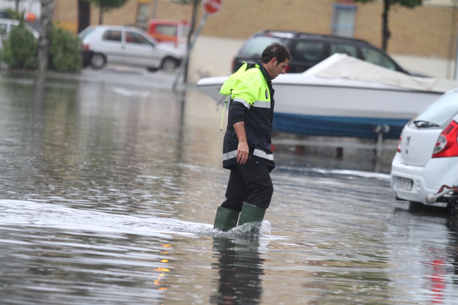 Imágenes de las consecuencias de las lluvias en Punta Umbría