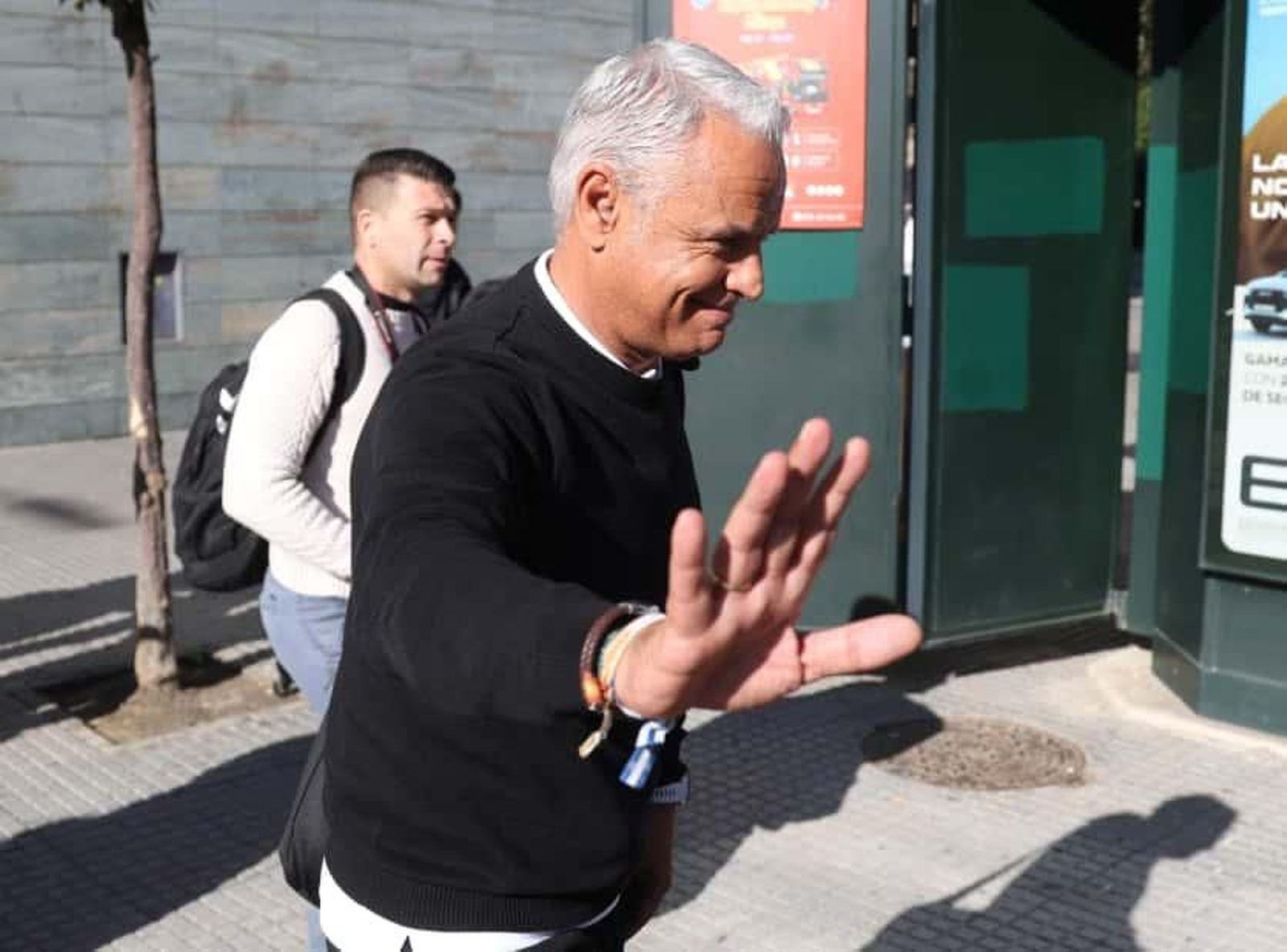 Pellicer, a su llegada.