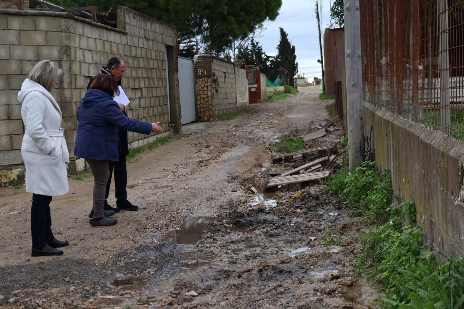 Una imagen de la visita a una zona muy afectada.