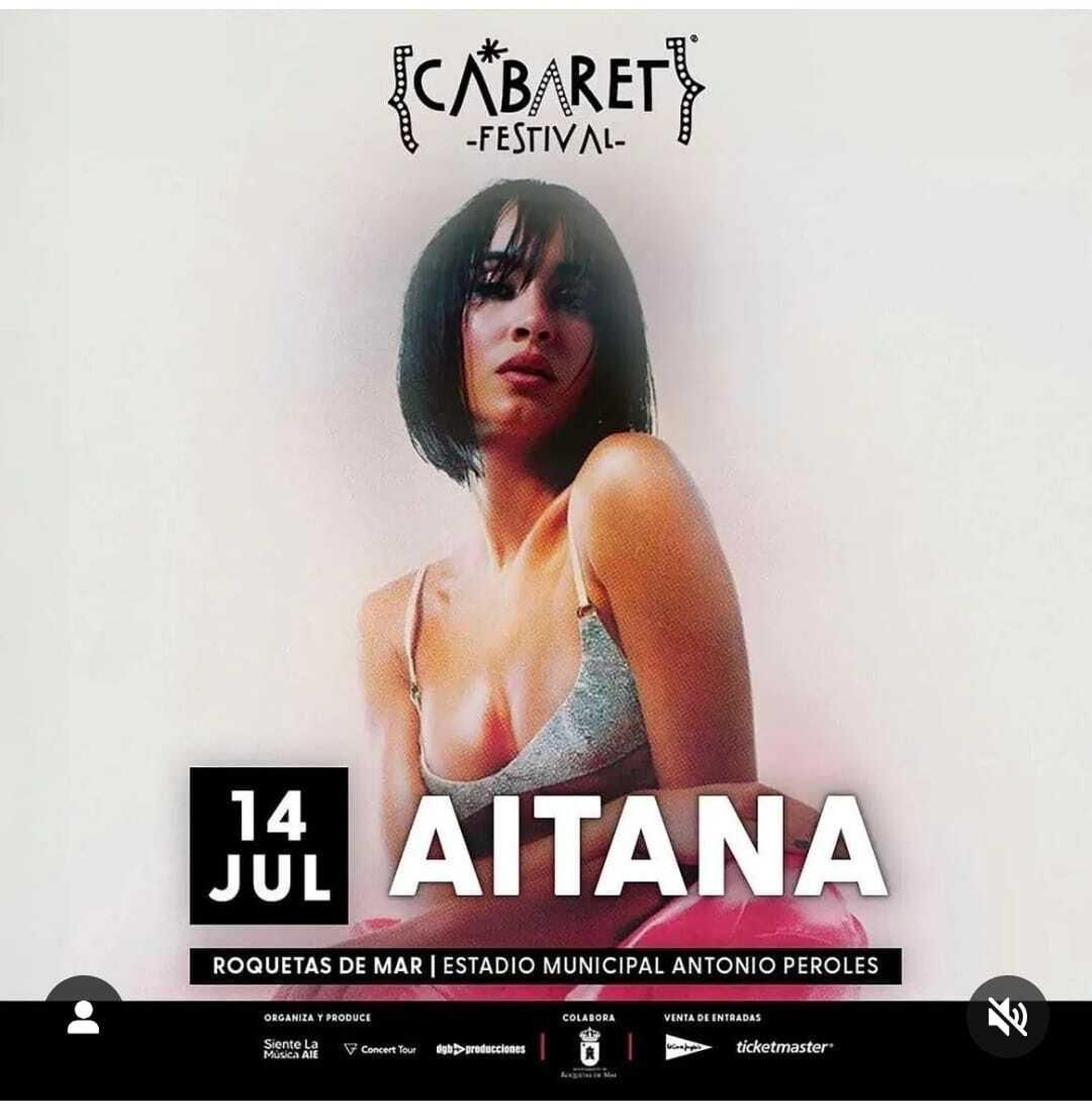 Confirmación del concierto de Aitana en el Cabaret Festival.