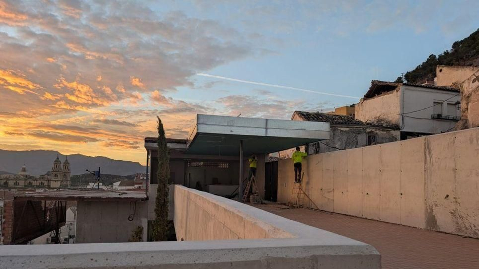 Aspecto que presentan las terrazas de esta construcción, con vistas a la catedral.