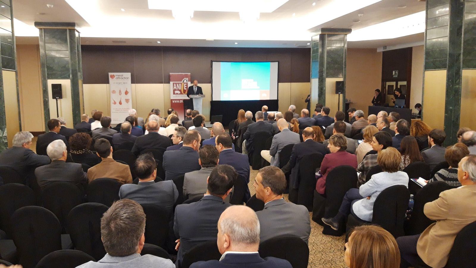 La sala, repleta durante la celebración Asamblea de ANICE.