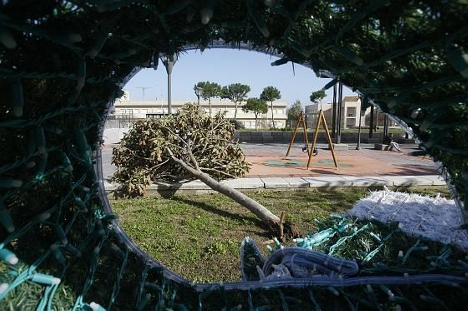 La noche de viento y lluvia se salda con múltiples destrozos en la capital. 

Foto: Jose Braza