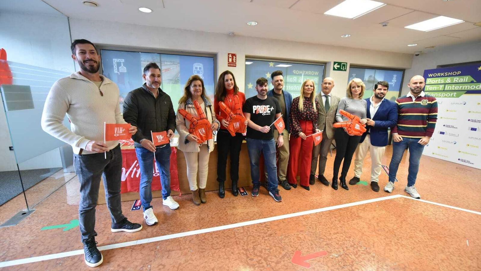 Celebración del 1D, Día Mundial del Sida, este viernes en Algeciras.