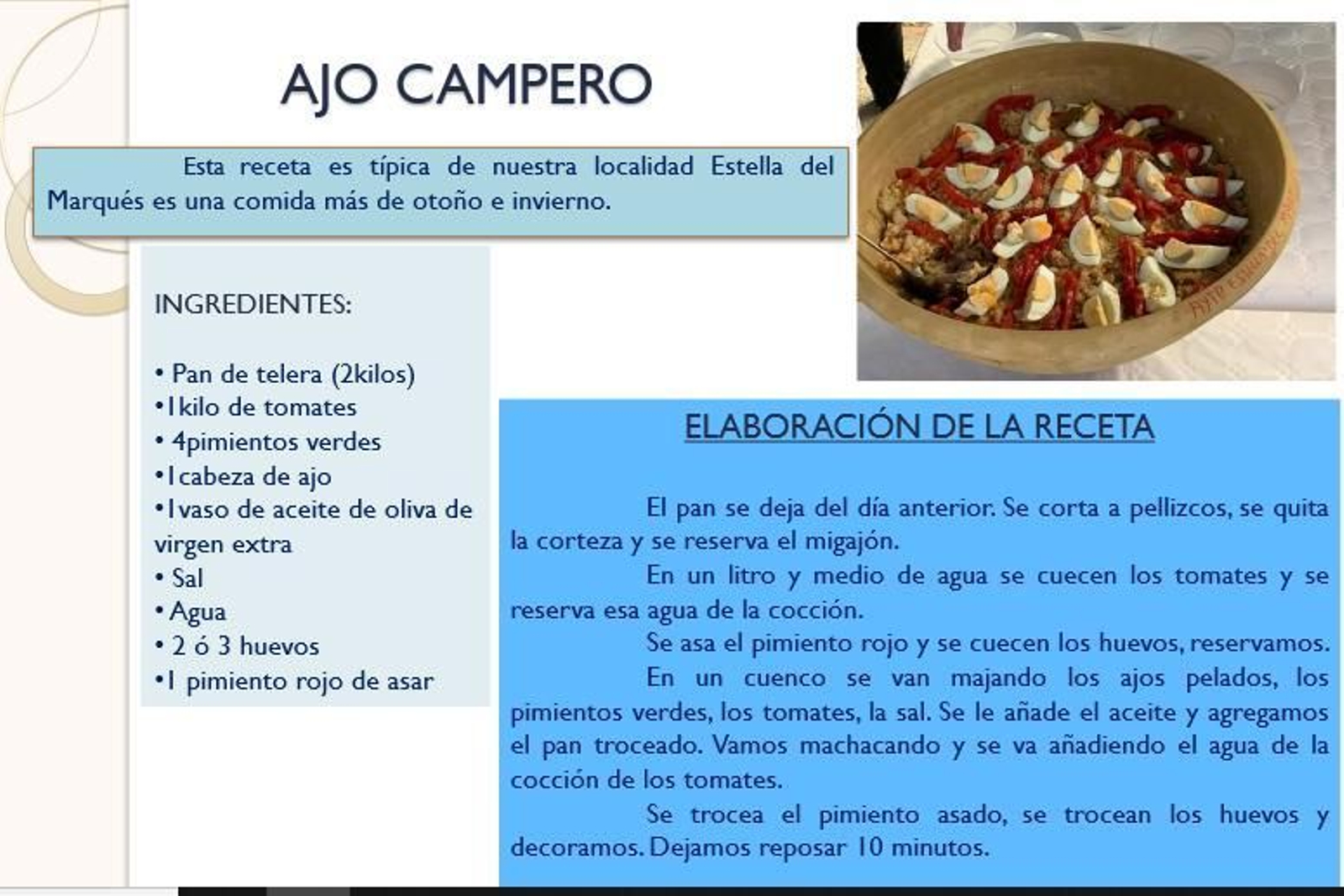 Una de las recetas que aparecen en la publicación digital.