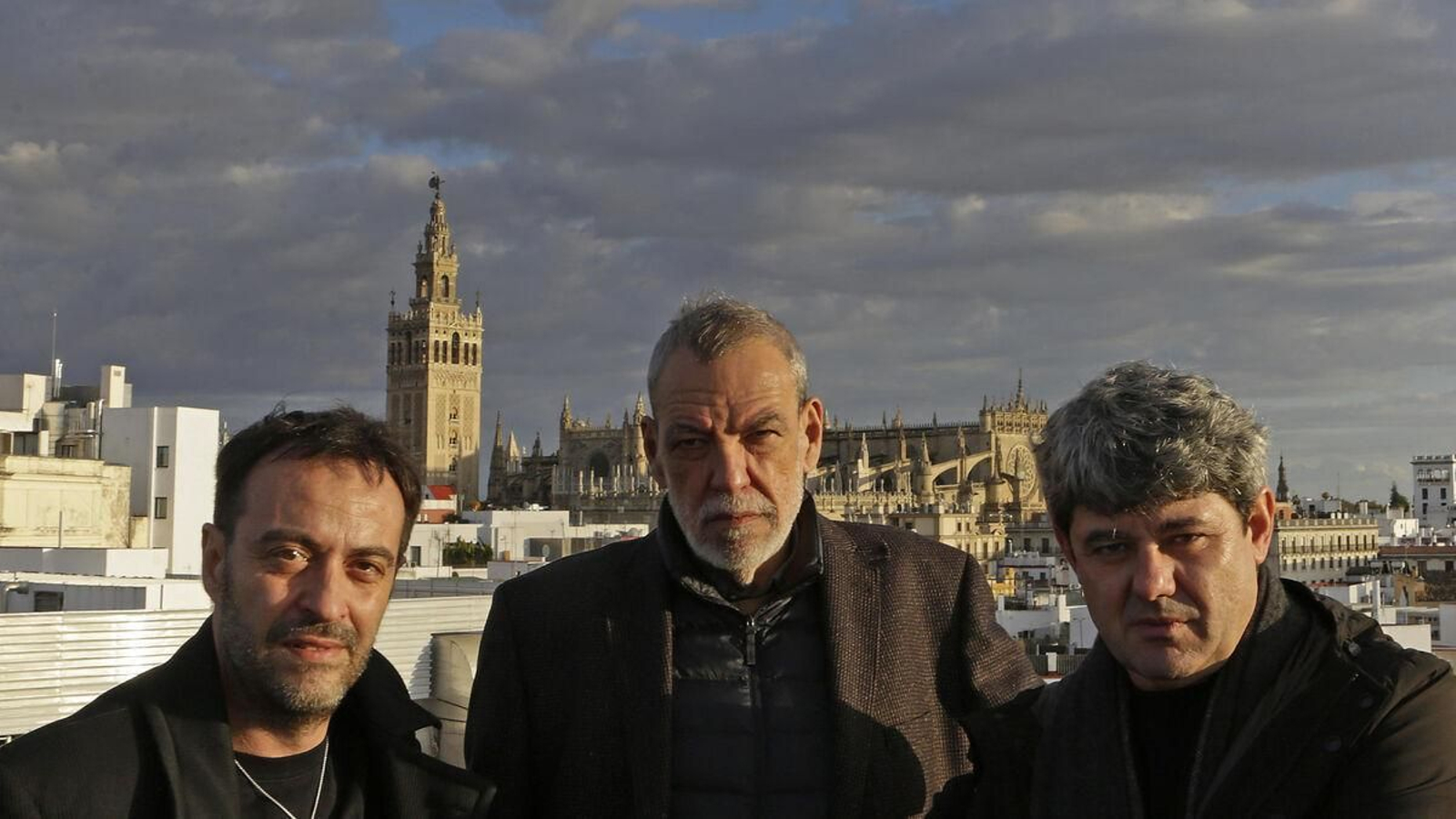 Agustín Martínez, Jorge Díaz y Antonio Mercero, hace unos días durante su visita a Sevilla.