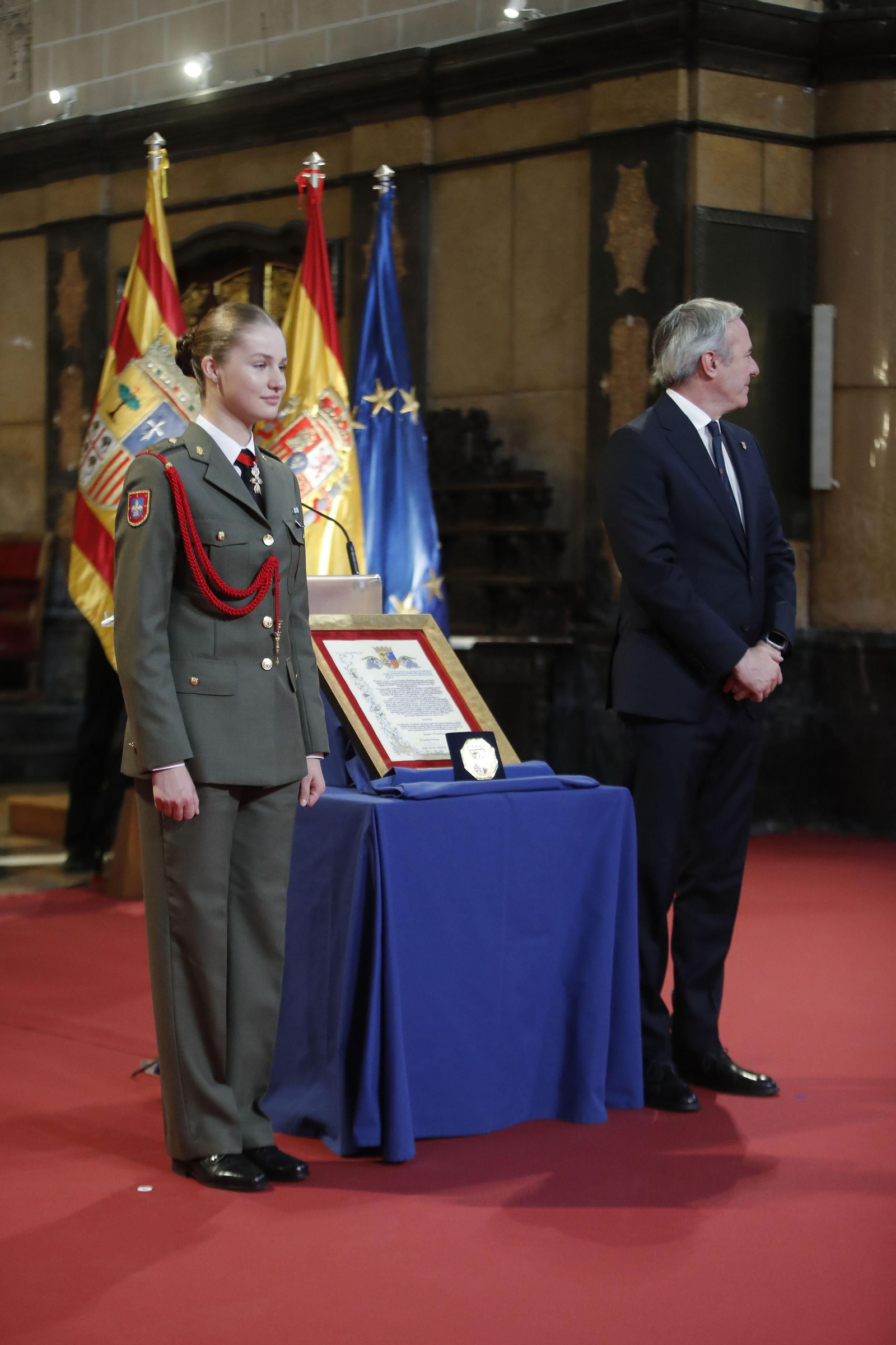 La princesa Leonor, en su primer acto institucional en solitario en Zaragoza