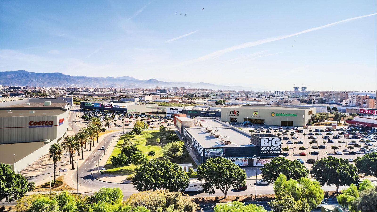 Recreación virtual del parque comercial Bogaris Málaga Nostrum, que incluirá Costco Wholesale, Mercadona y nuevos operadores de ocio y restauración