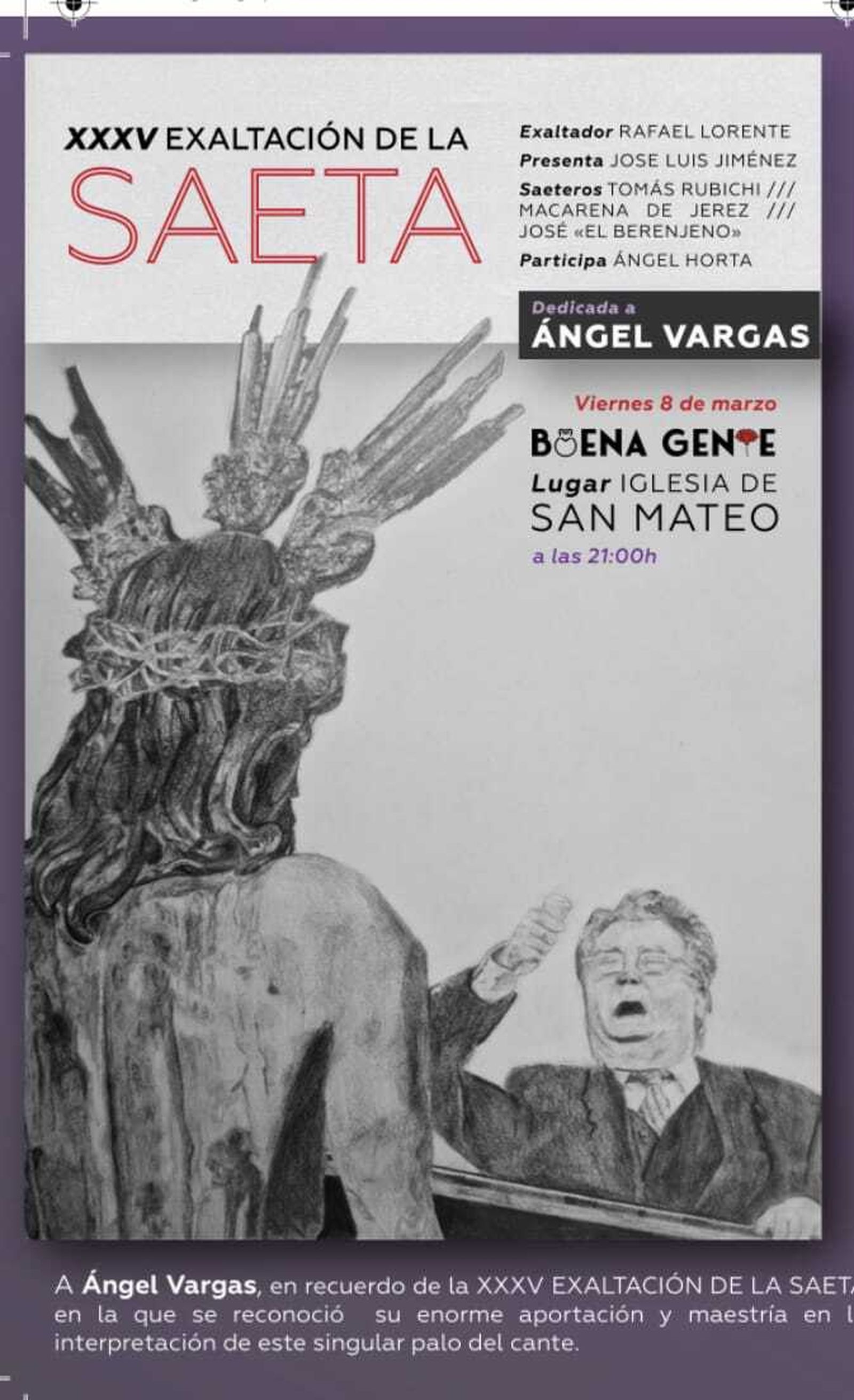 Celebración de la XXXV Edición de la Exaltación de la Saeta en San Mateo.