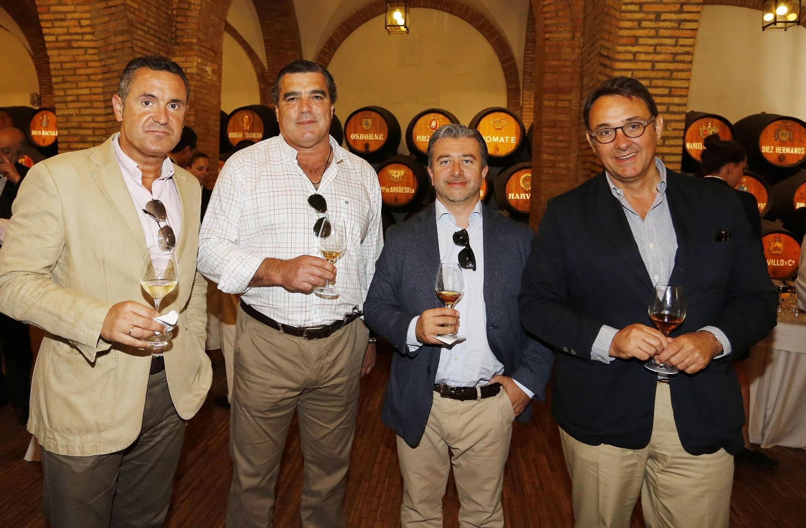Juan Manuel Sánchez (González Byass), Jaime Estévez (Grupo Estévez), Joan Cortés (Grupo Emperador -Bodegas Fundador y Garvey-) y Luis Luengo (Grupo Caballero-Lustau)