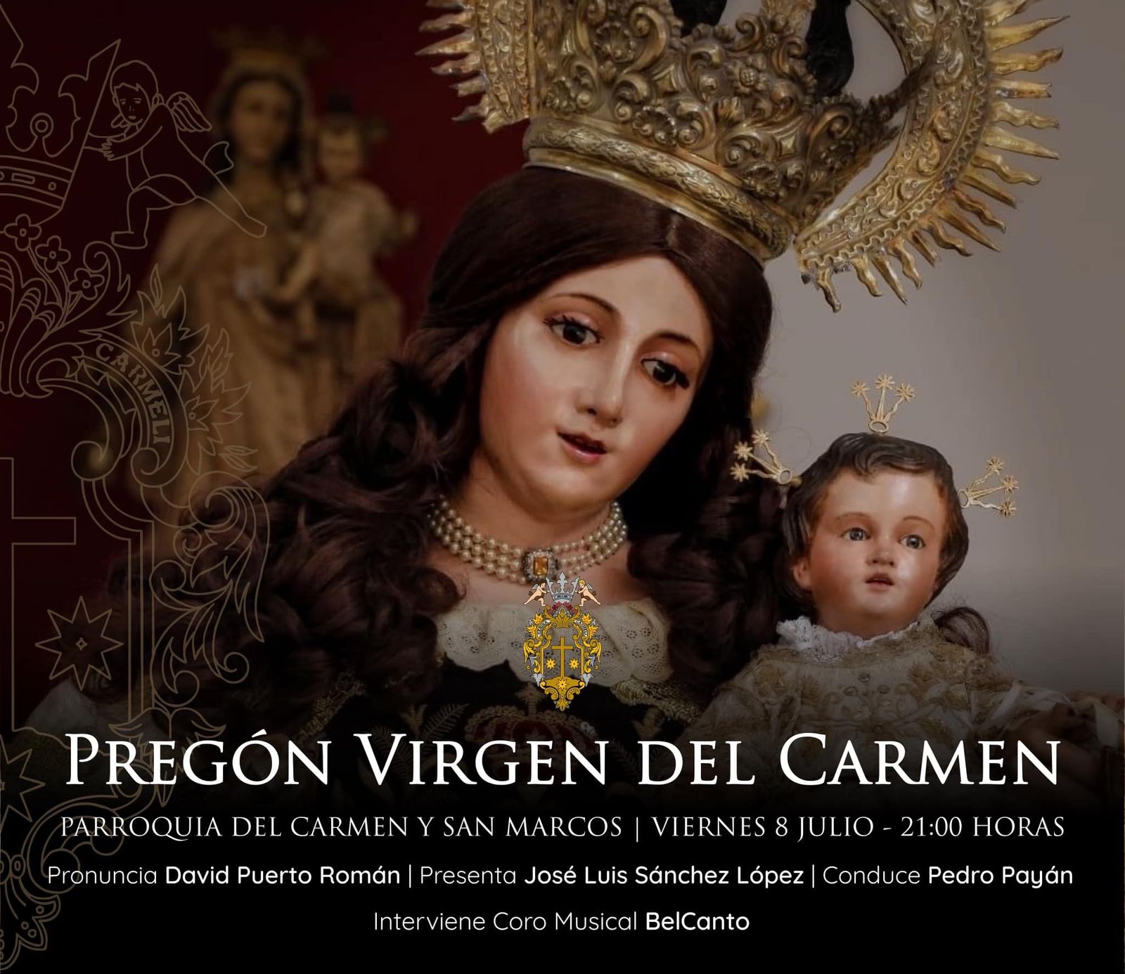 Cartel anunciador del pregón de la festividad de El Carmen.