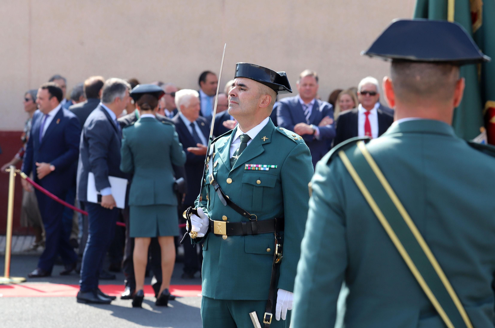 Imágenes de la toma de posesión de Andrés López como coronel jefe de la Comandancia de la Guardia Civil en Huelva