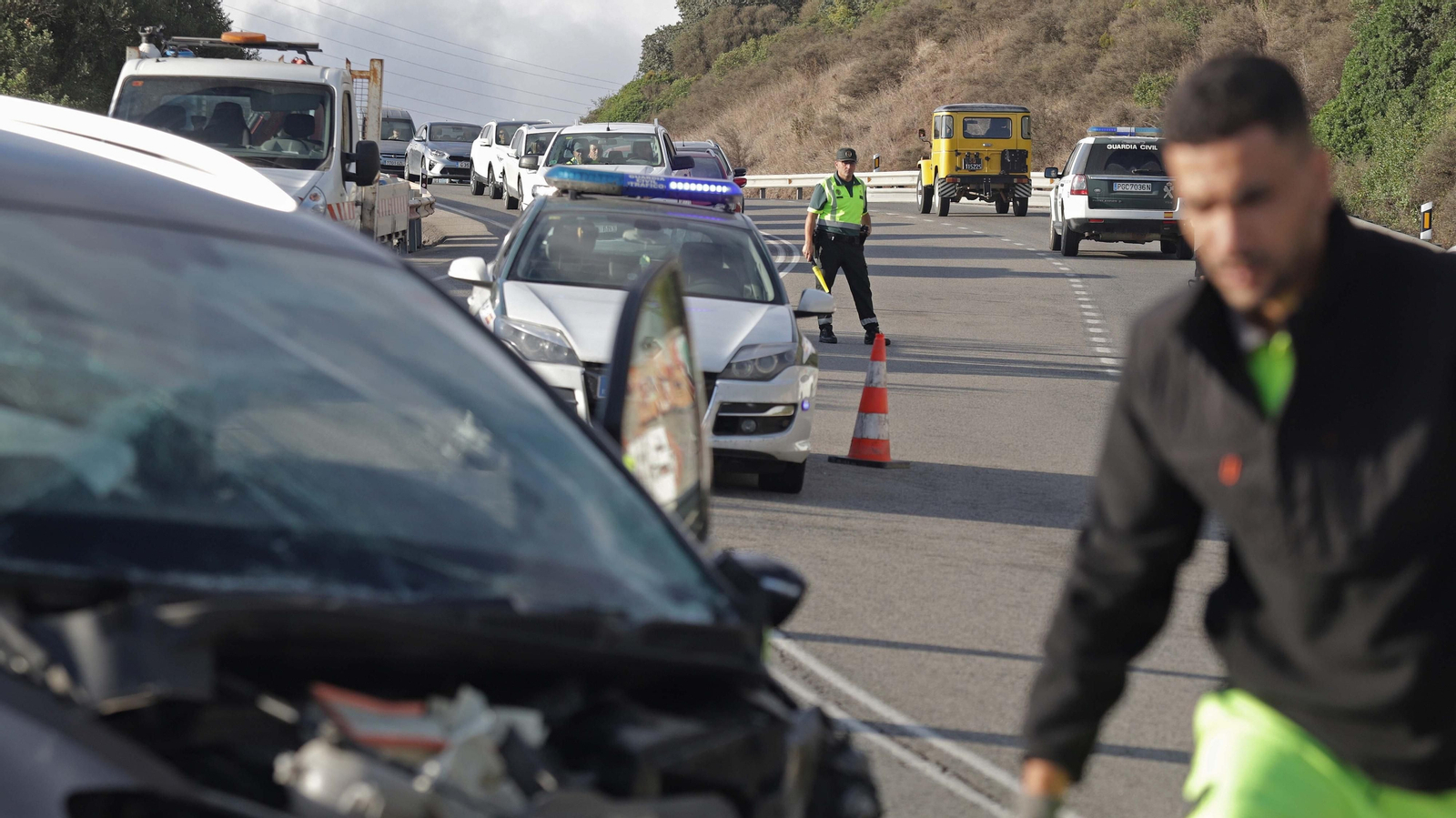 Fotos del accidente de tráfico en la N-340 en Tarifa