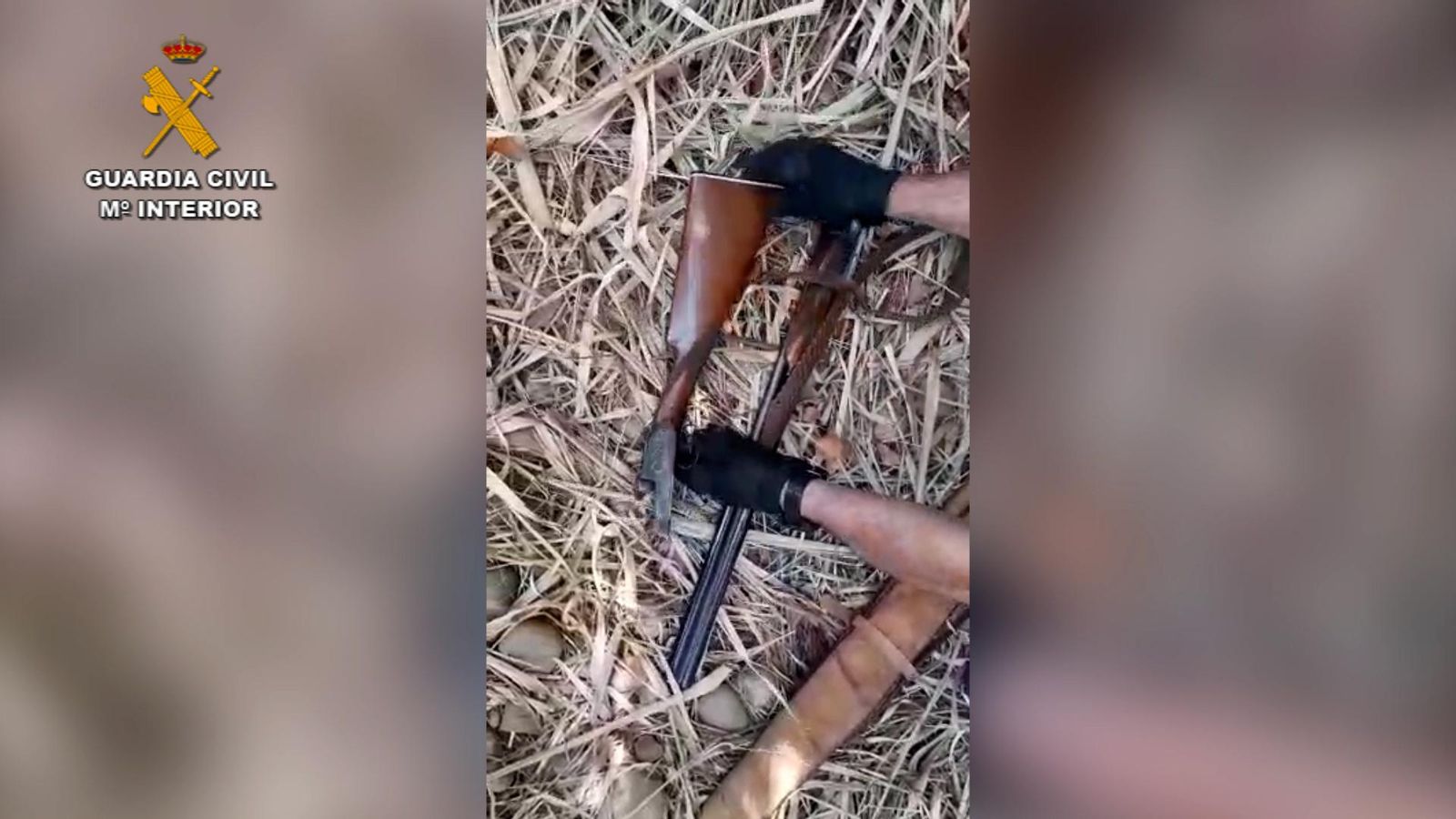 La escopeta hallada tras el robo de una vivienda en Fuente Palmera.