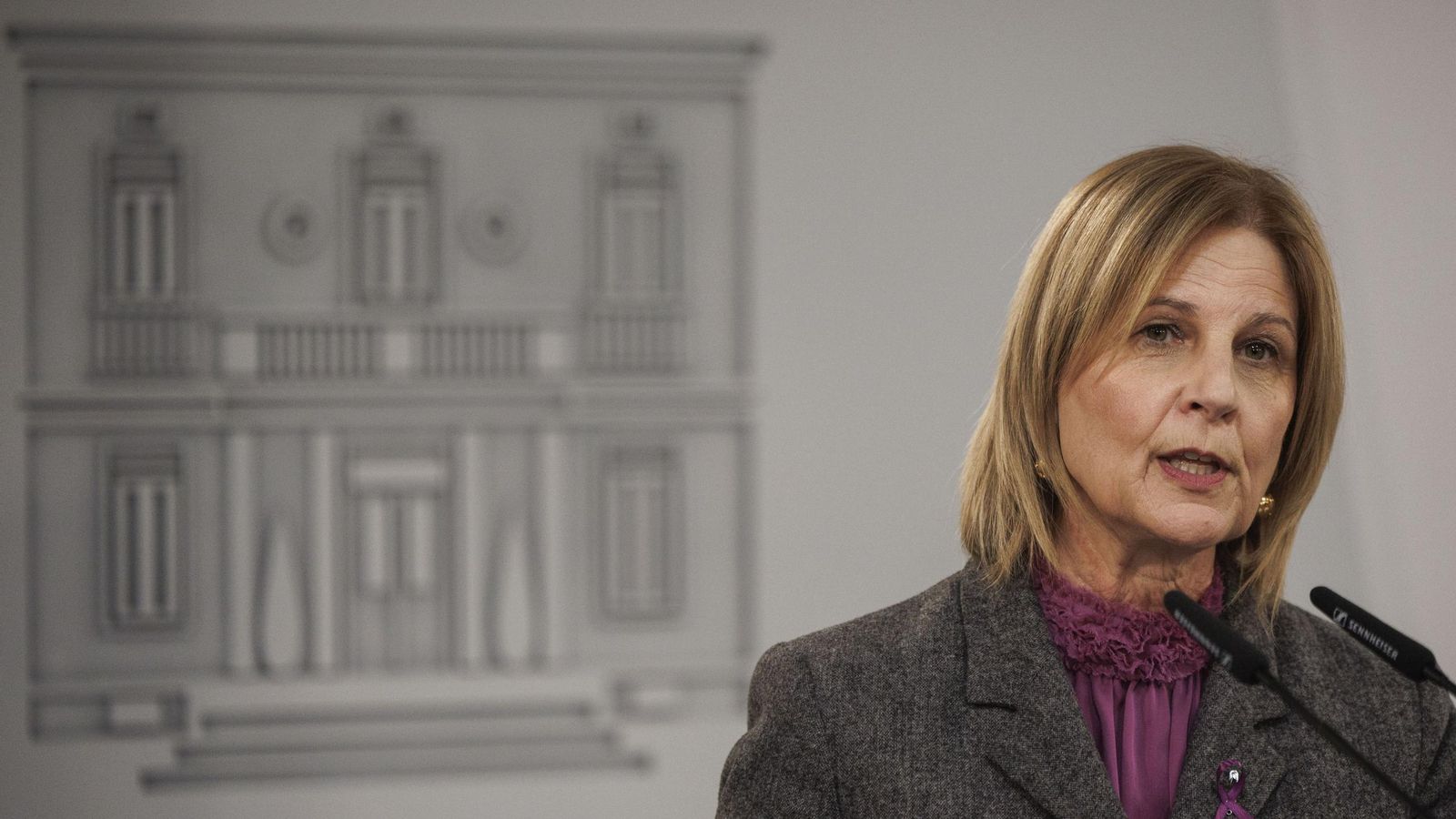 La regidora jerezana, durante su comparecencia pública en La Moncloa. La regidora jerezana, durante su comparecencia pública en La Moncloa.