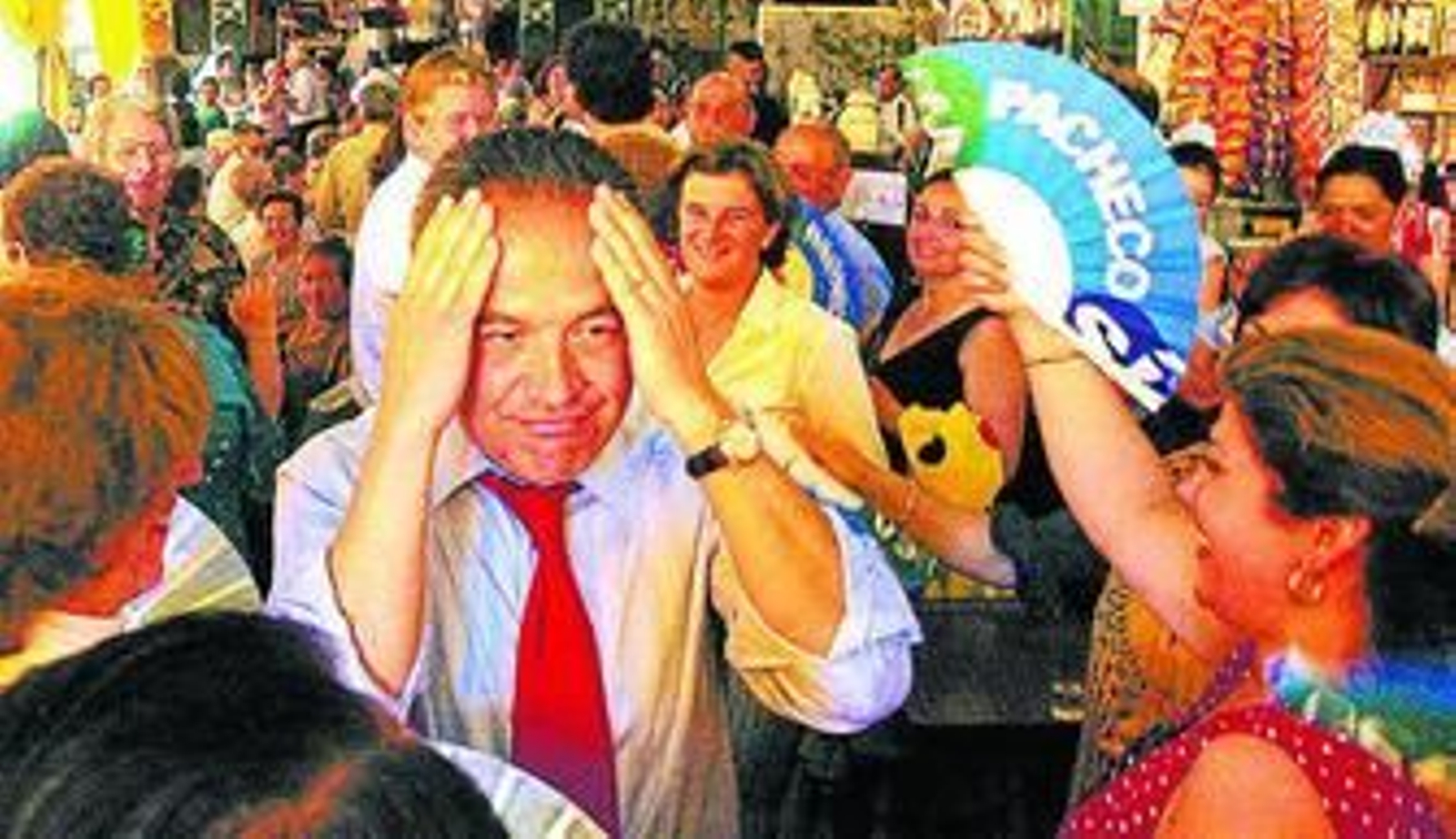 Pedro Pacheco, durante la Feria del Caballo 2003, cuando aún dirigía el PSA.