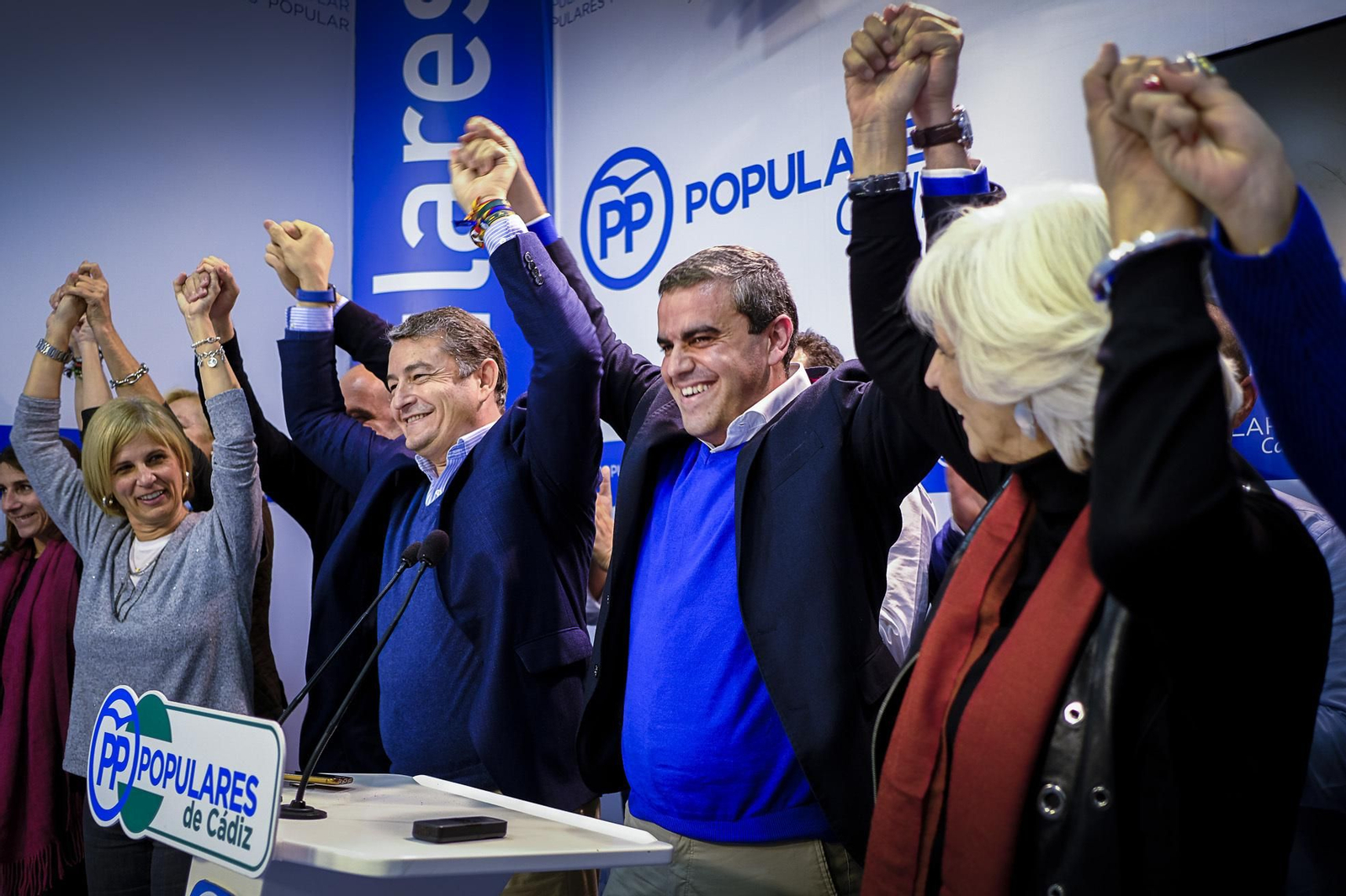Celebración en la sede del PP gaditano.