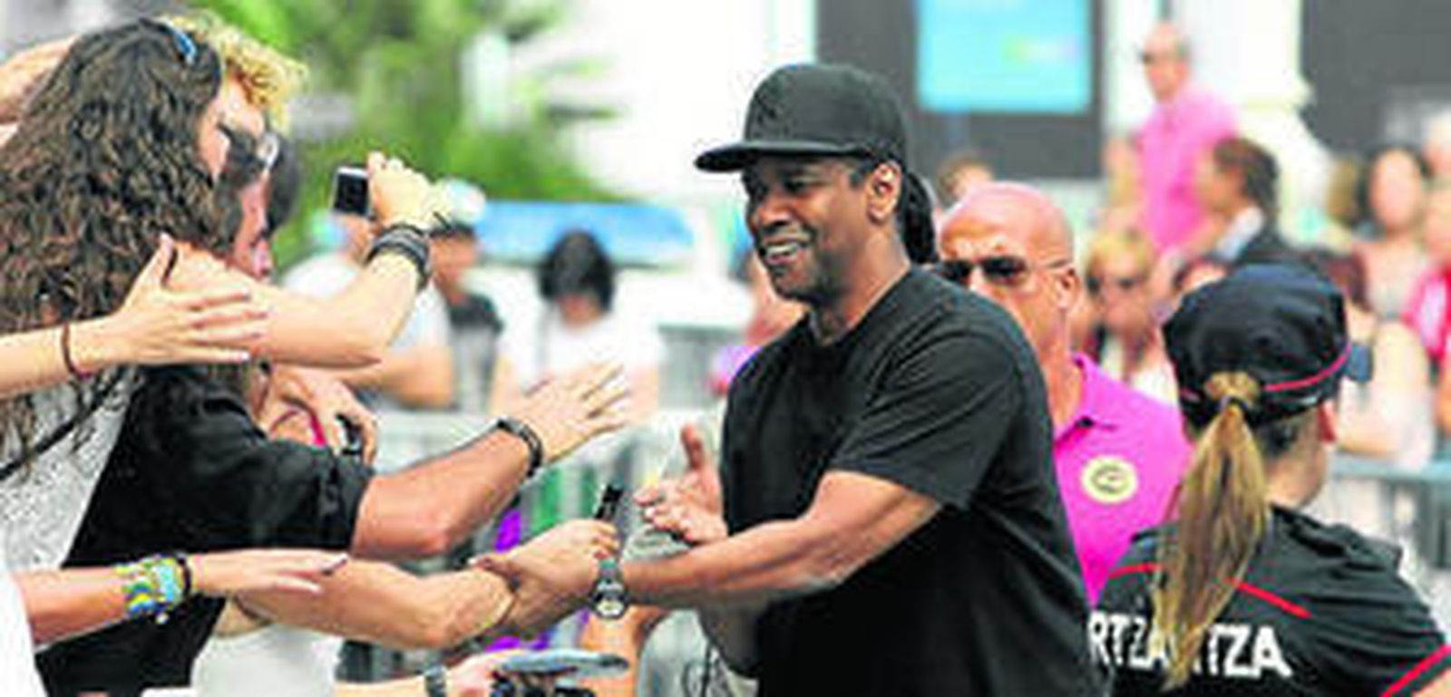 Denzel Washington, ayer, en San Sebastián.