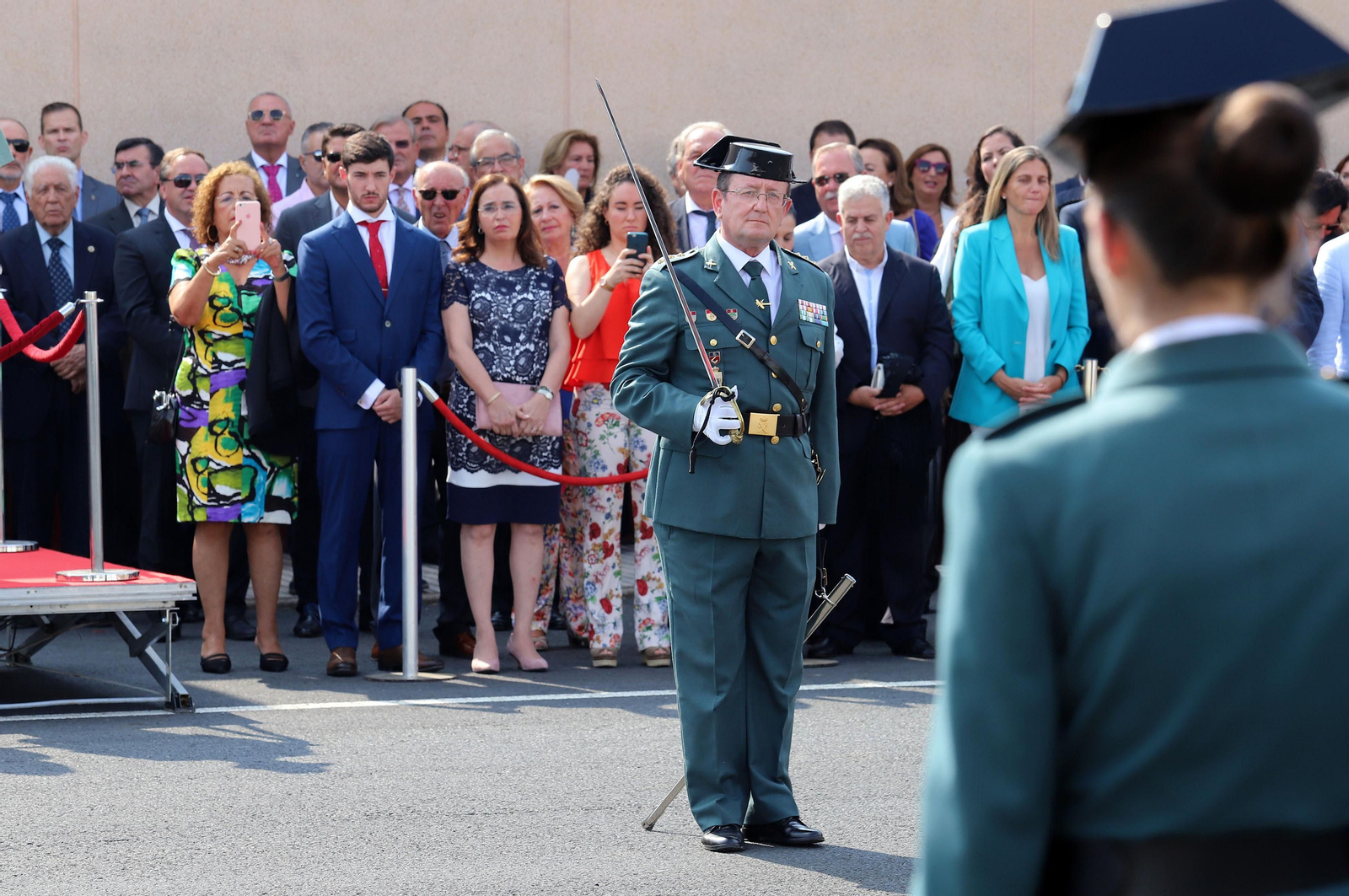 Imágenes de la toma de posesión de Andrés López como coronel jefe de la Comandancia de la Guardia Civil en Huelva