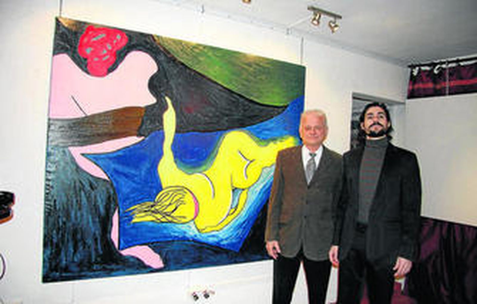 El pintor Alberto Lorca, junto al promotor de Chicago Art Place, Robert Laskowski.