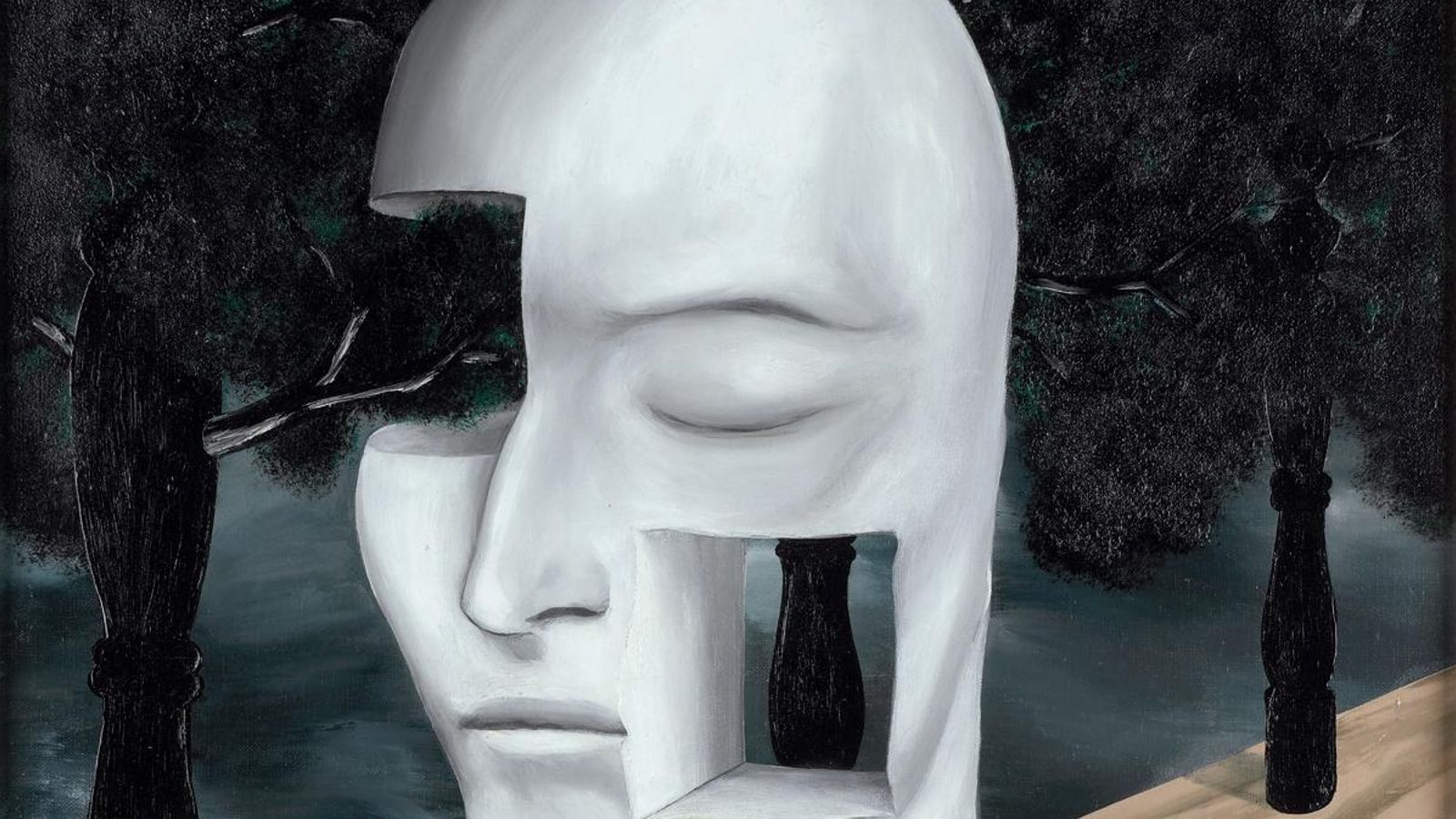 Detalle de 'El rostro del genio' (1927), de René Magritte.