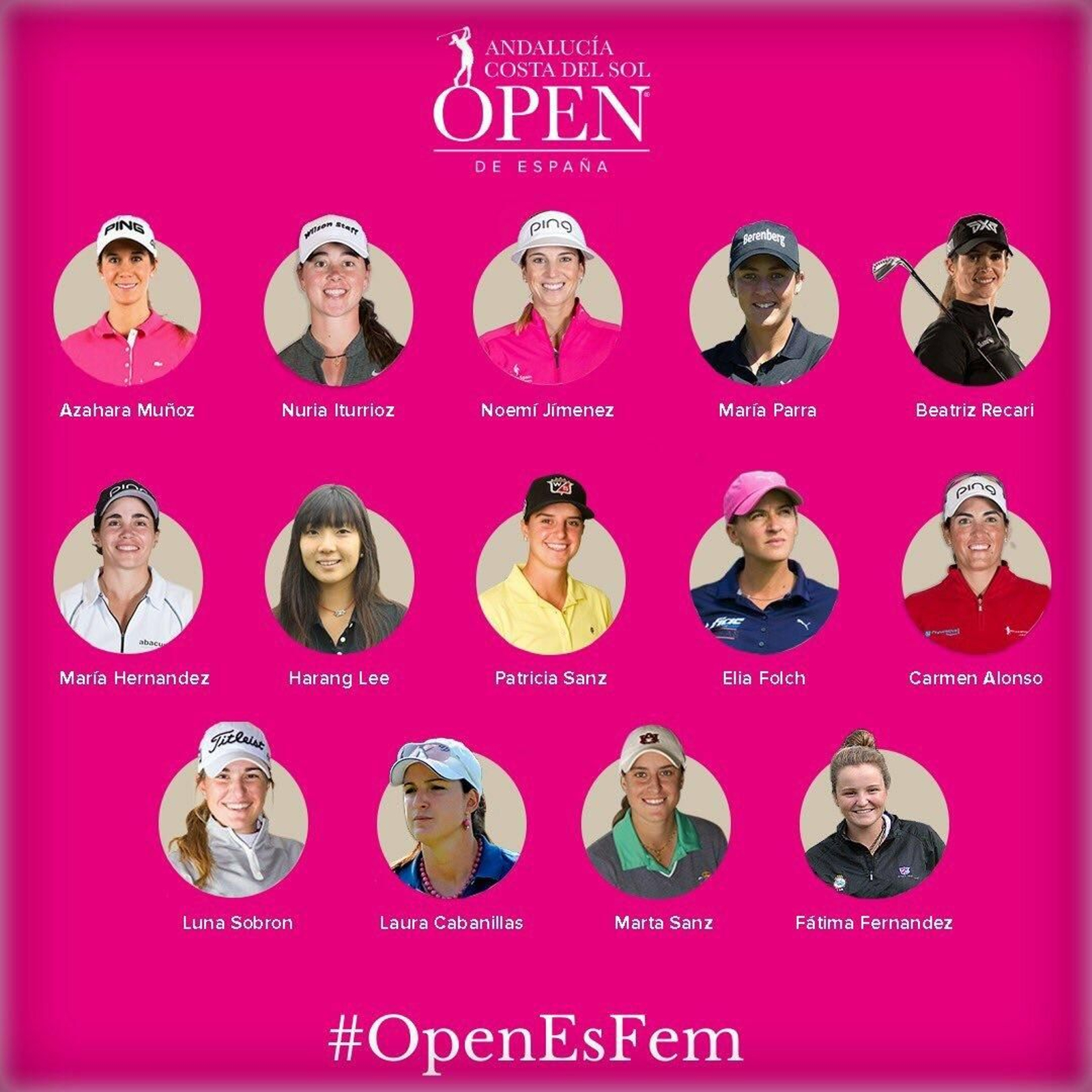 Españolas que disputarán el Andalucía Costa del Sol Open de España.