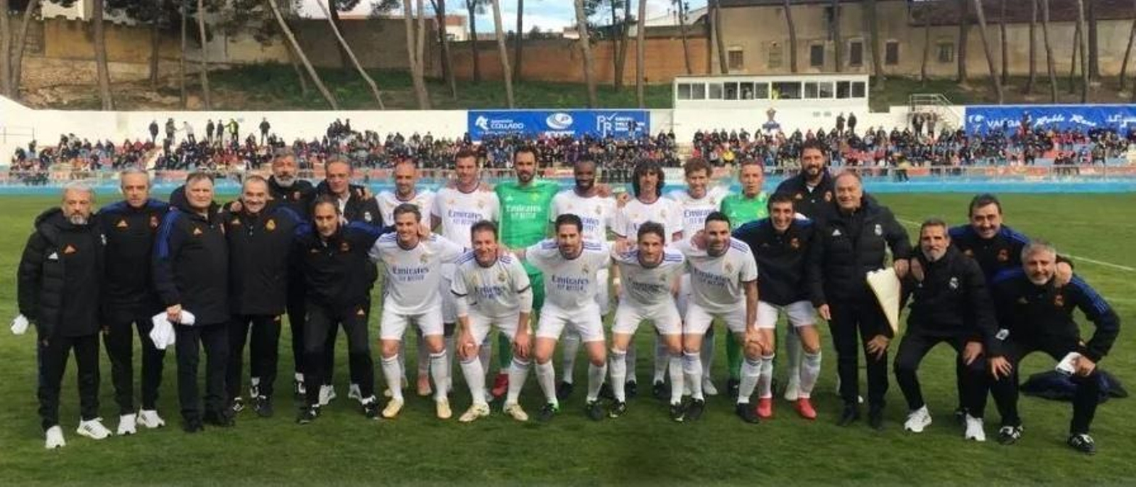 Los veteranos del Real Madrid, en su último encuentro.