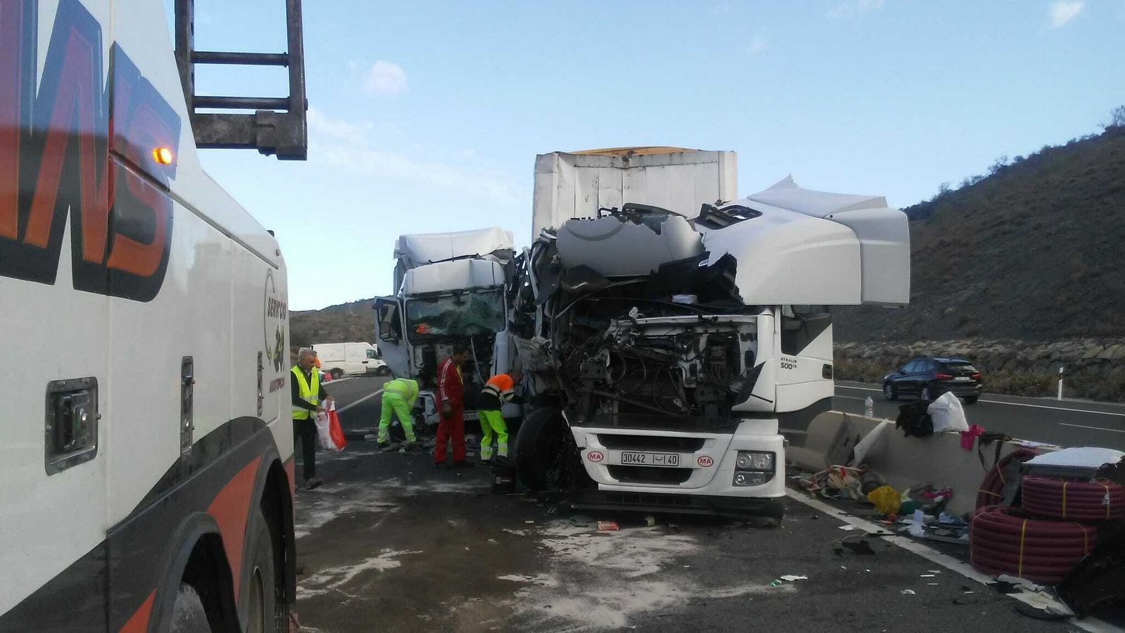 Fotos de los accidentes en la autopista de Las Pedrizas en Málaga