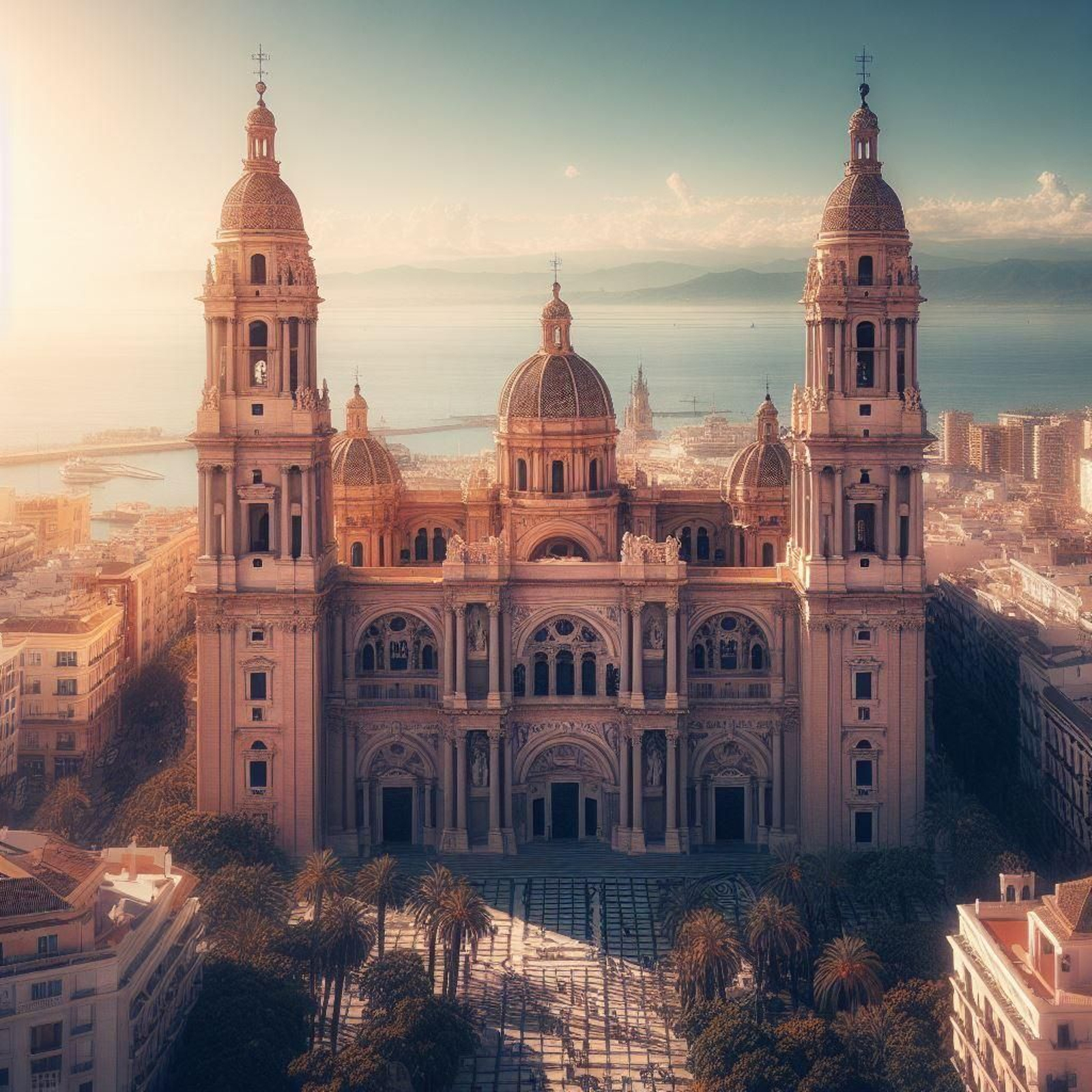 La Catedral de Málaga con dos torres de estilo neoclásico. ¿Cómo sería la Catedral de Málaga si no fuera 'La Manquita'?