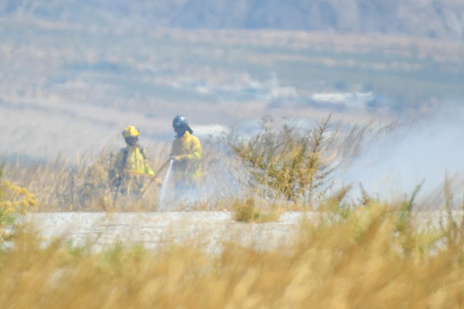 El incendio en el parque eólico de Padul, en fotos